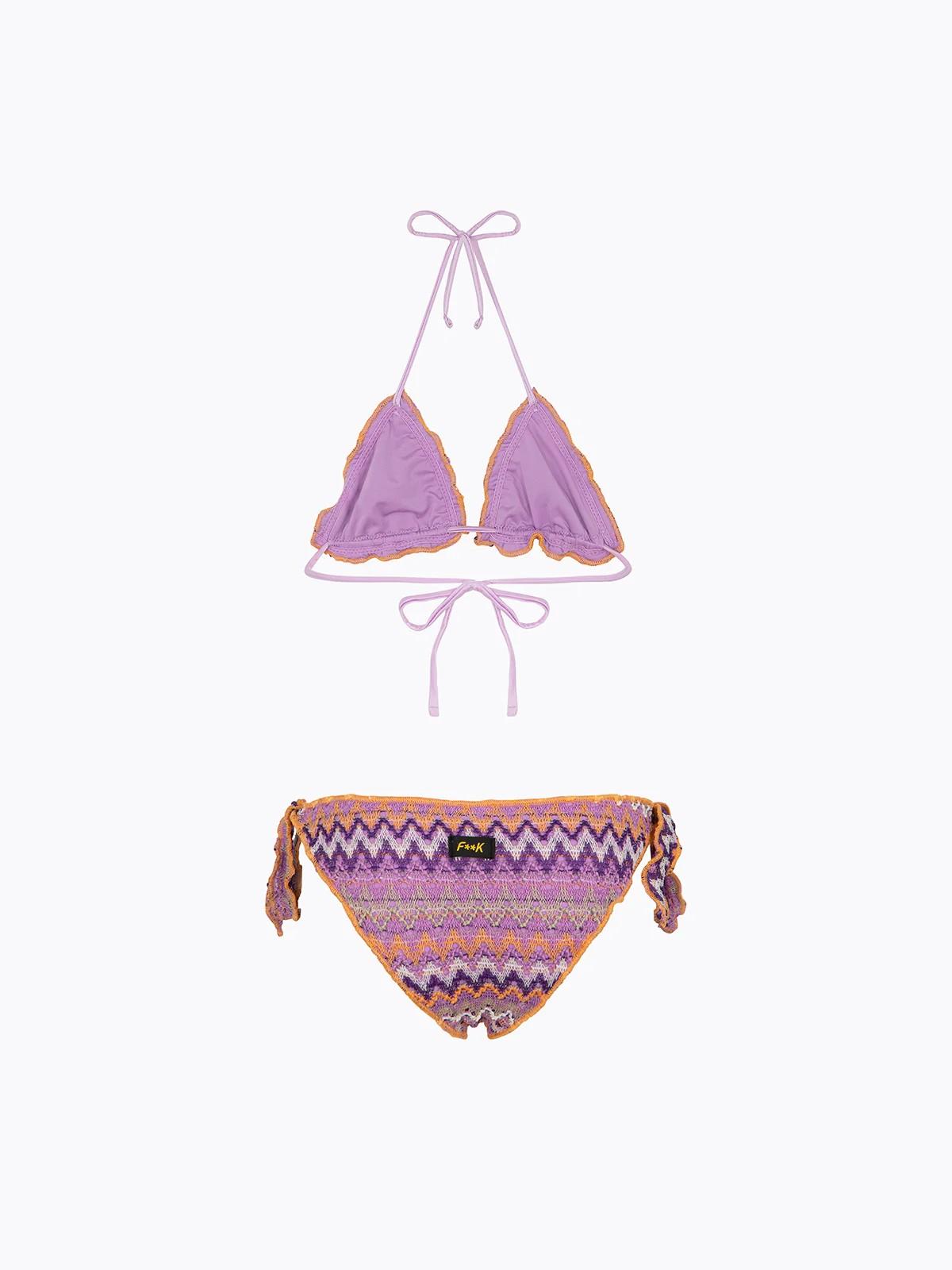 Bikini Bambina F**K Triangolo con Slip Regolabile Multicolor FJ26SG0220 MC F**K 