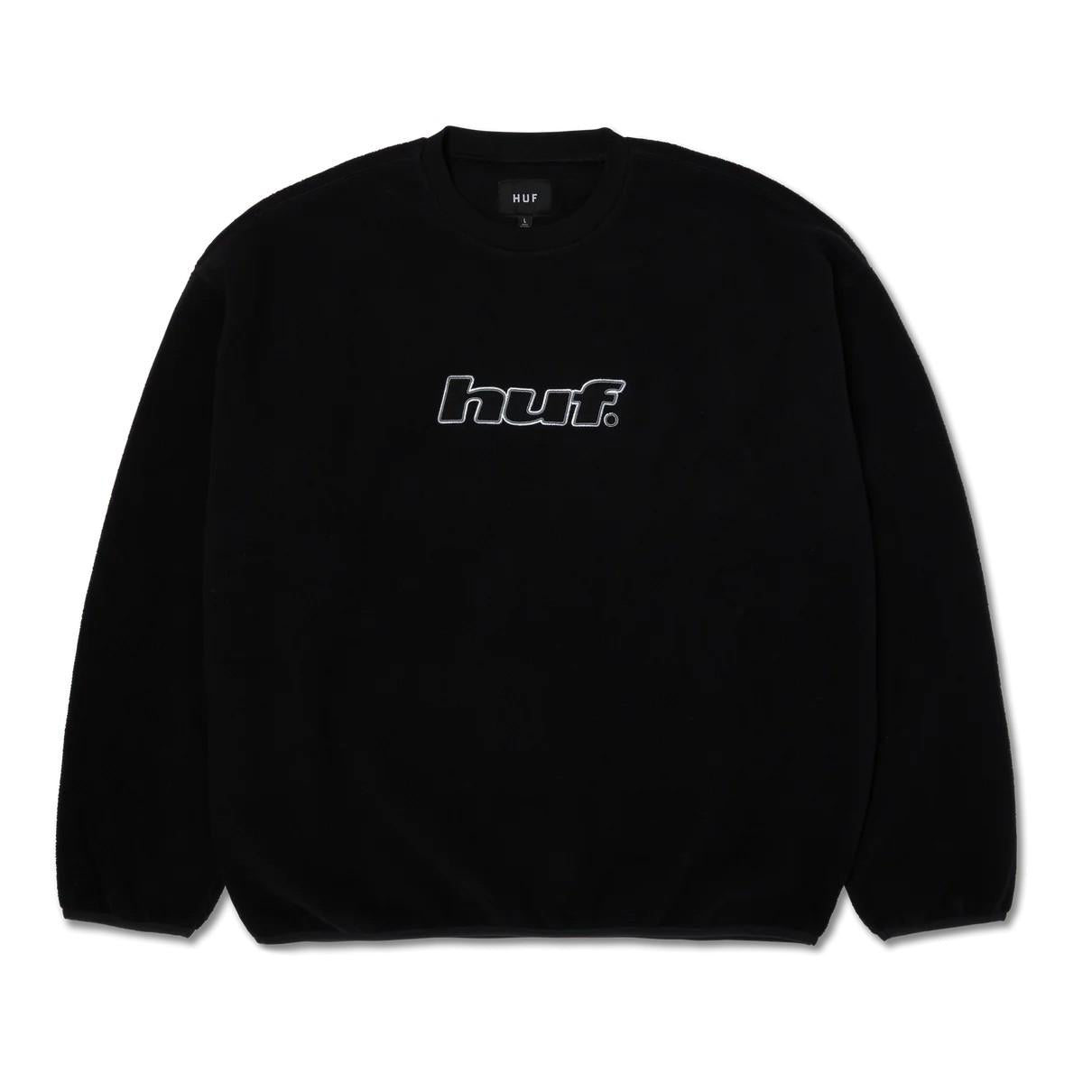H Dot Polar Fleece Crewneck Sweatshirt FL00247 BLACK HUF 