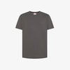 T-shirt in piquet di cotone nero inchiostro