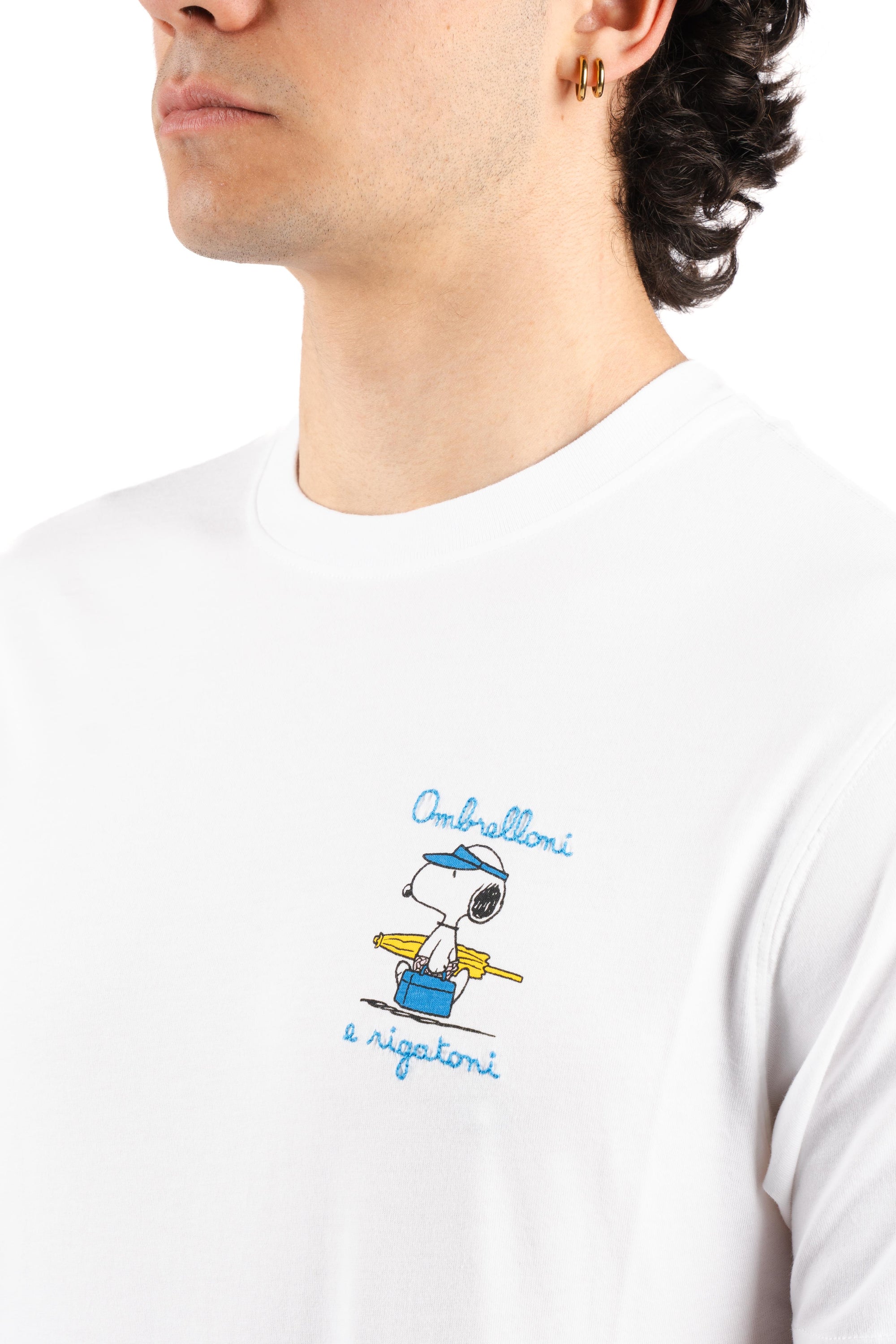 T-shirt Portofino ricamo Ombrelloni e rigatoni POT0001 00754L MC2 SAINT BARTH 