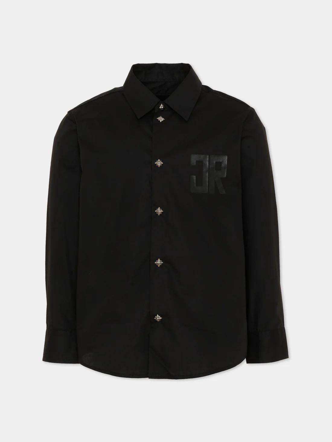 Camicia nera per bambino con logo RBP26029CA BLACK RICHMOND 