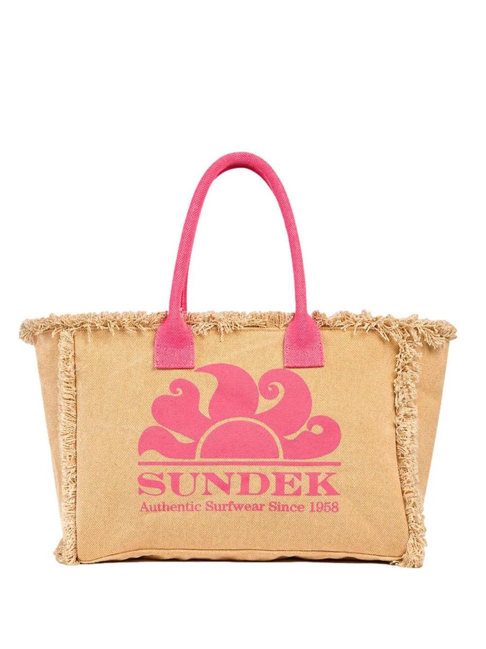 Tote bag con effetto stone washed AW908ABCA600 A7201 SUNDEK 