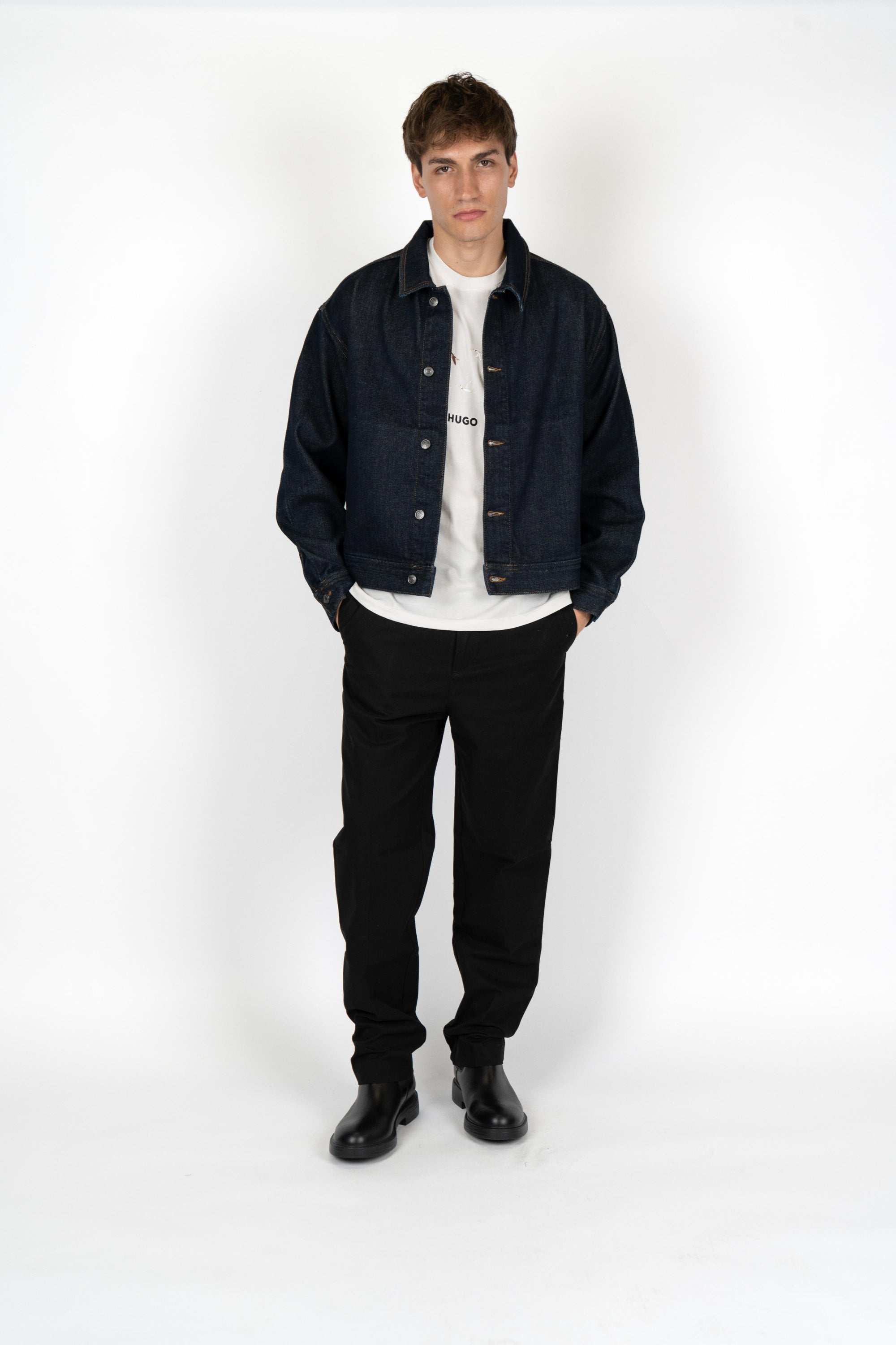 Giubbotto regular fit in denim blu scuro 50547402 401 HUGO 