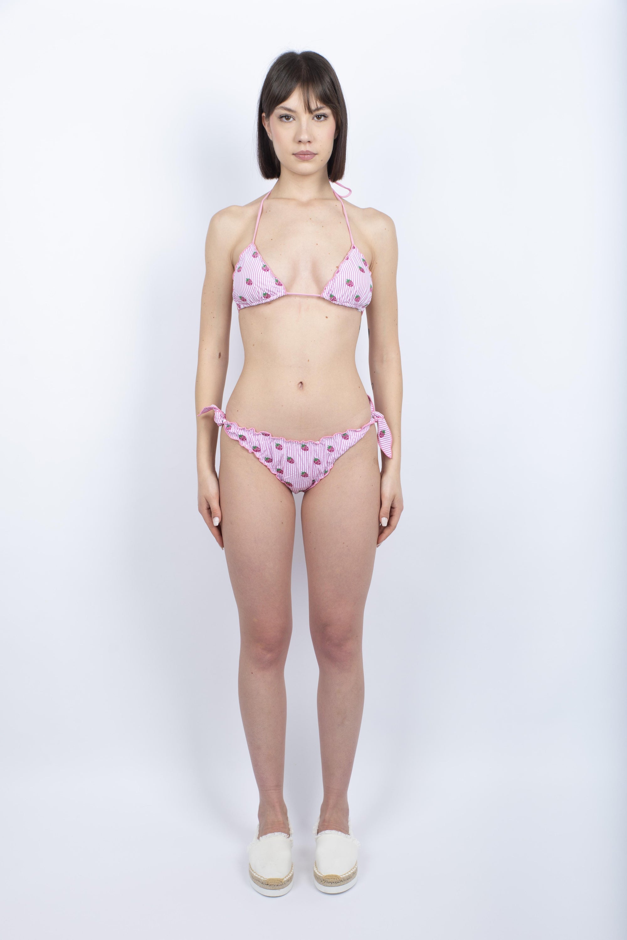 Bikini classico a triangolo Sagittarius Miami rosa con fragole SAG0004MOO0004 01430H MC2 SAINT BARTH 