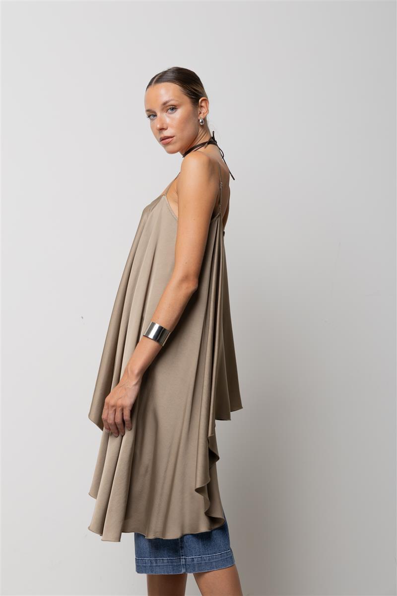 Top asimmetrico in raso SPJAR009 1096 KAOS JEANS 