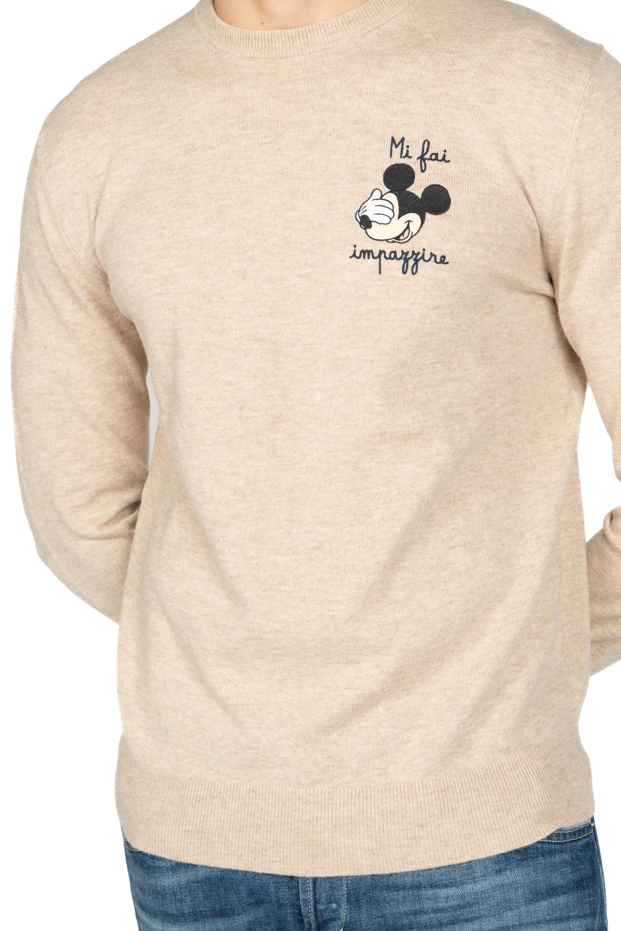 Maglione a girocollo Heron Light con ricamo Mi fai impazzire HER0024 03258I MC2 SAINT BARTH 