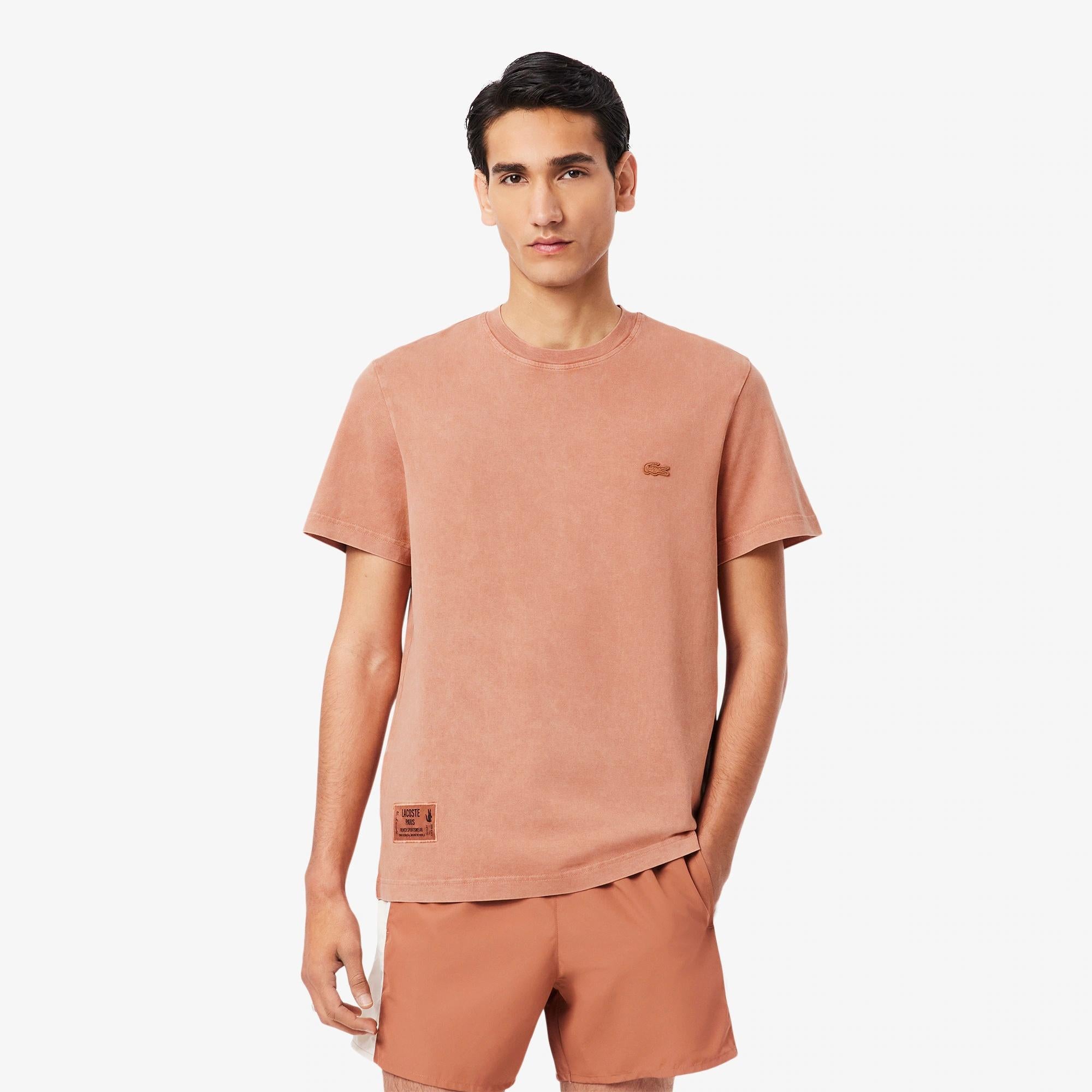 T-shirt in jersey effetto lavato TH9894 I1K LACOSTE 