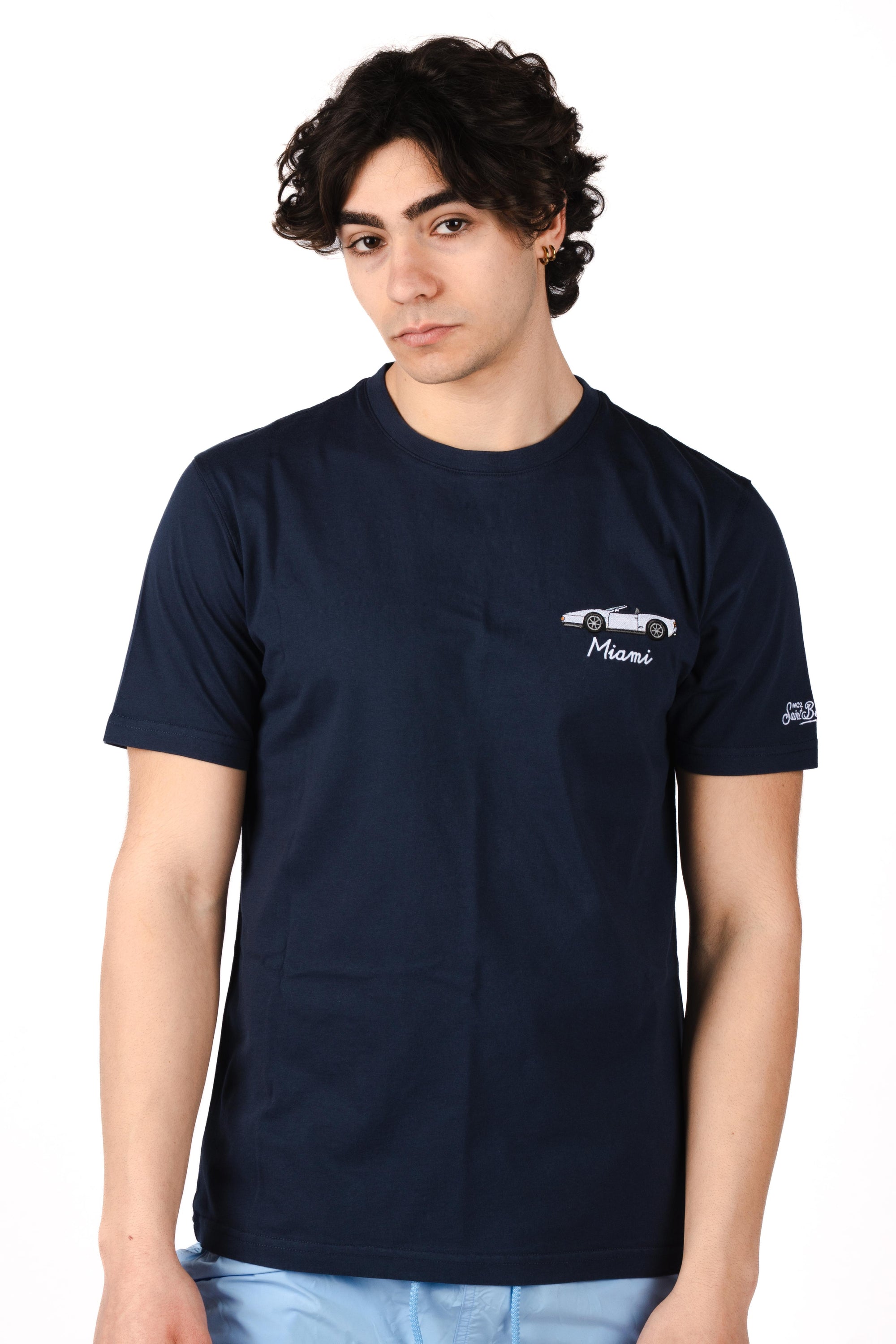T-shirt Portofino con ricamo Miami POT0001 03248L MC2 SAINT BARTH 