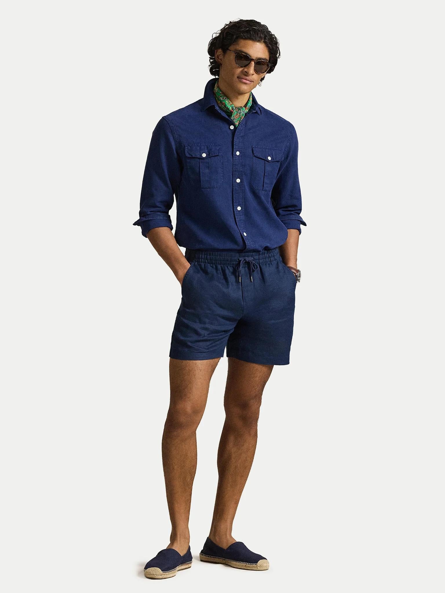 Short Prepster Polo in lino da 15 cm 710P08205 001 POLO RALPH LAUREN 