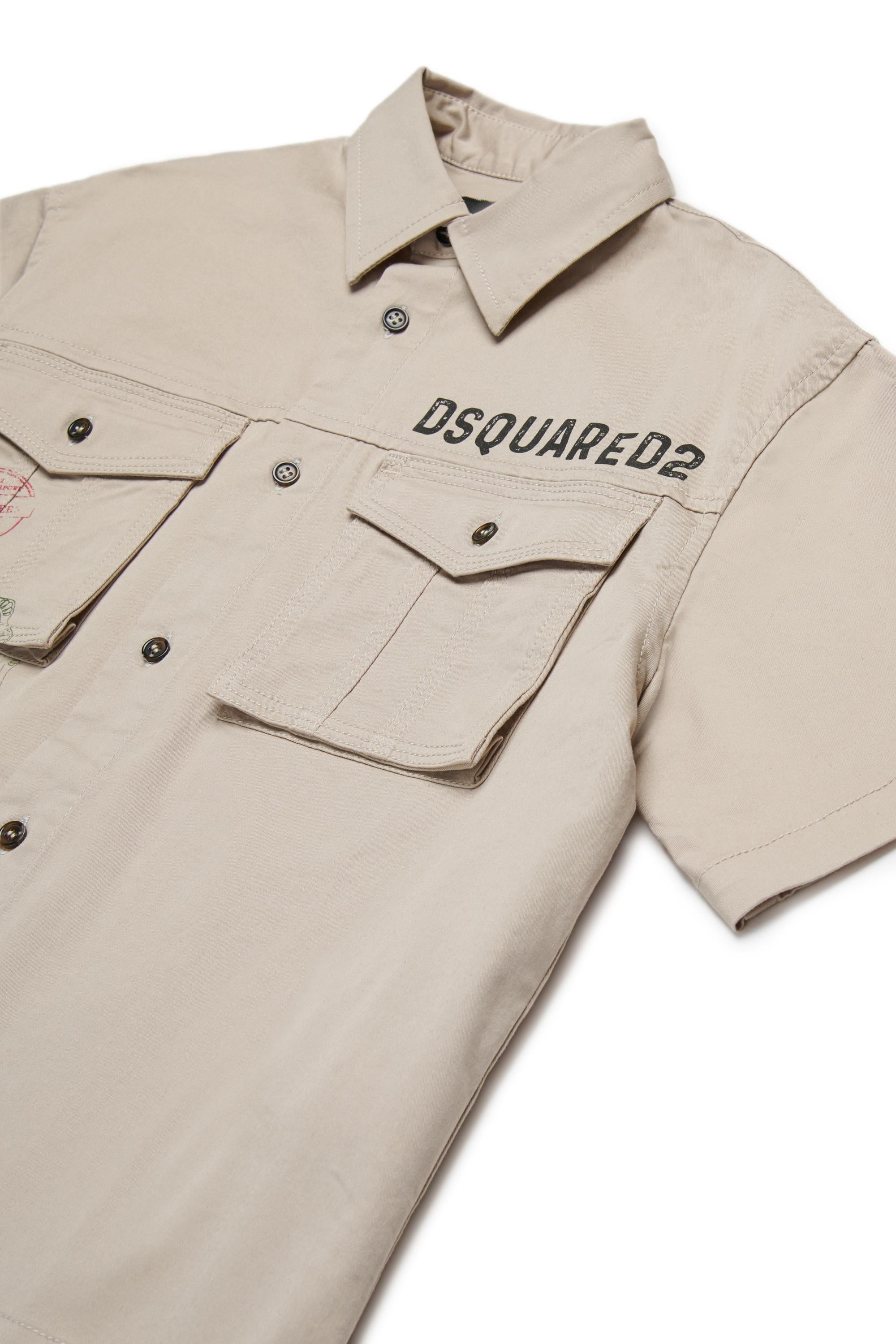 D2Kids Junior Shirt Beige DQ2775D0ACB DQ717 DSQUARED2 