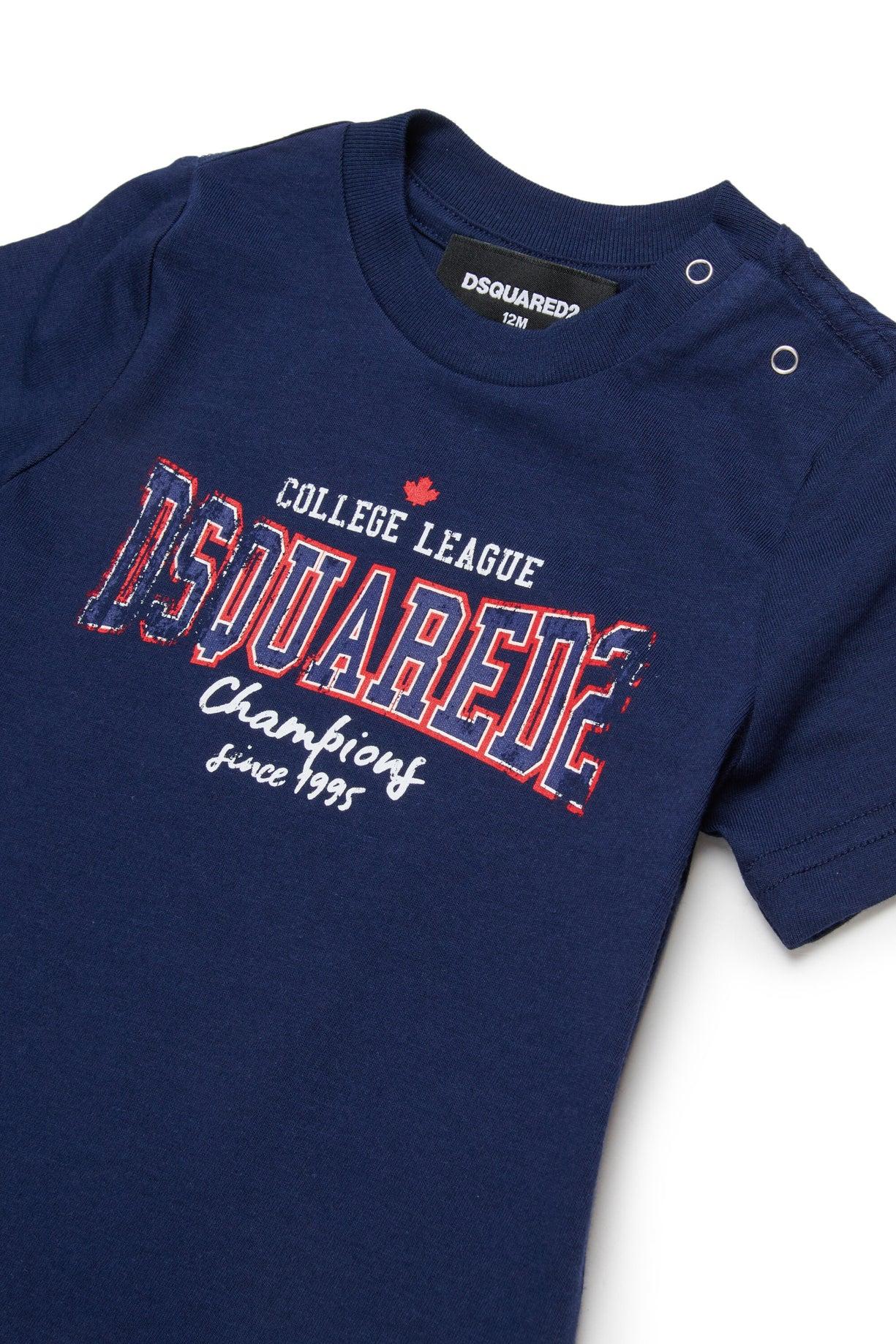 D2Kids Newborn College T-shirt Blue DQ2855D0ACD DQ880 DSQUARED2 