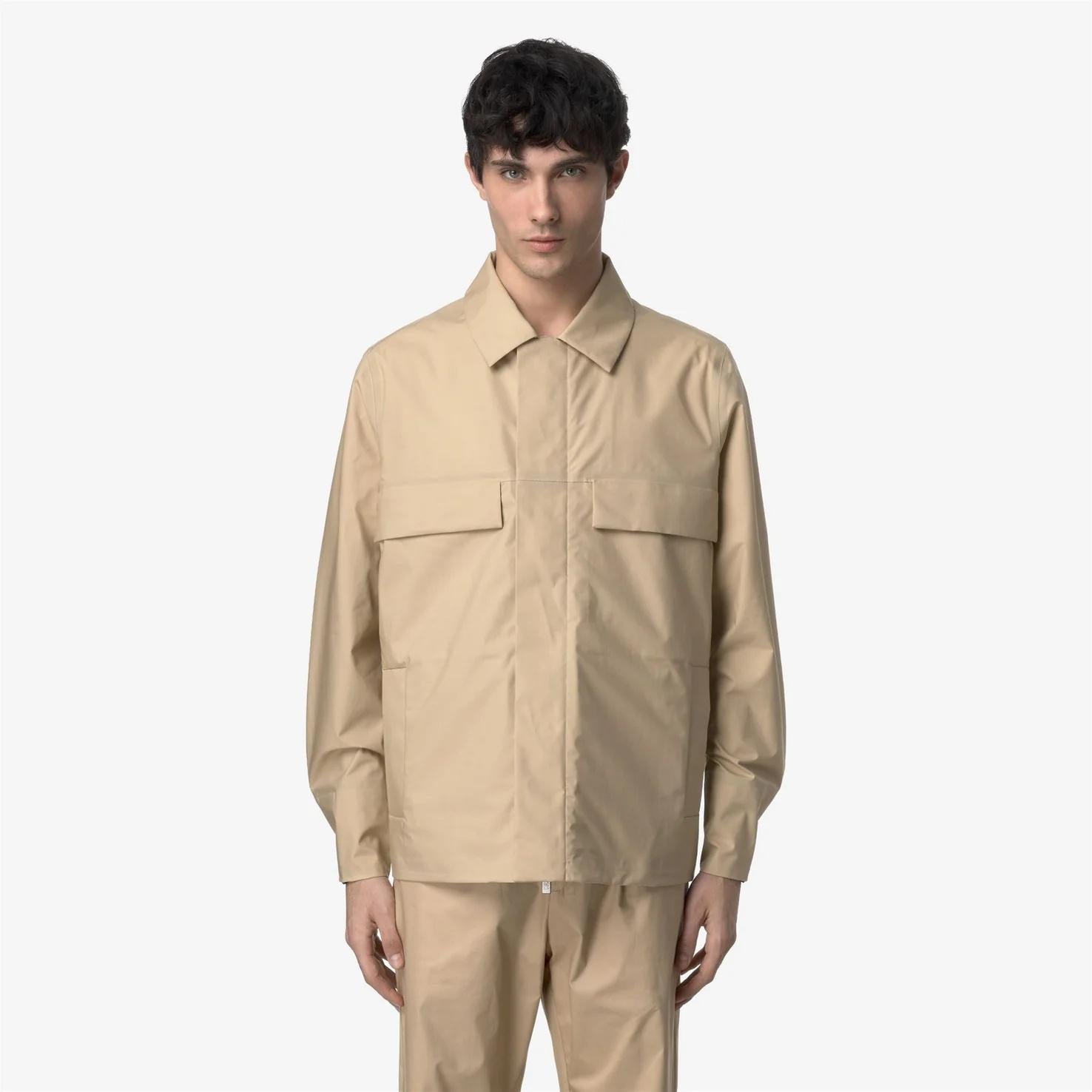 Giacca corta urbana da uomo beige con cuciture termonastrate K7127UW AZI K-WAY 