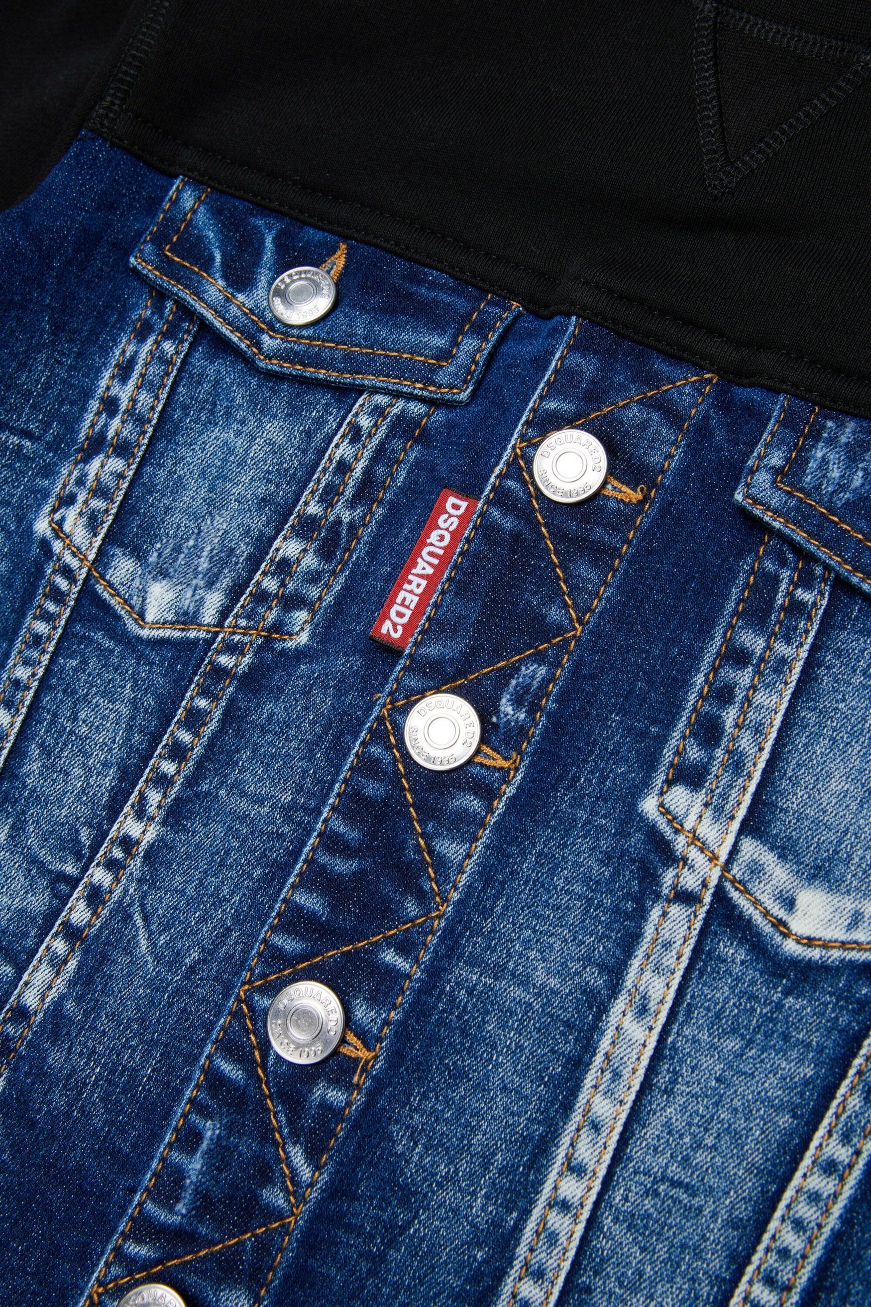 Felpa con busto in denim DQ3007D0AEZ DQ01 DSQUARED2 