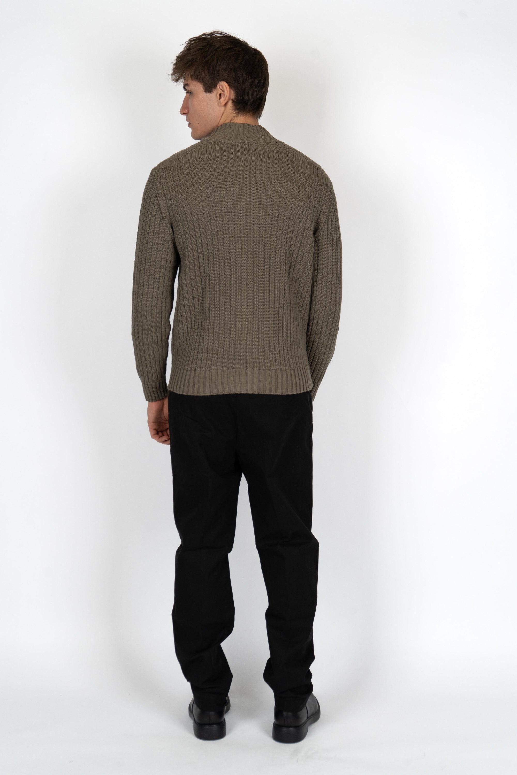 Maglione a coste con zip 50546980 032 HUGO 