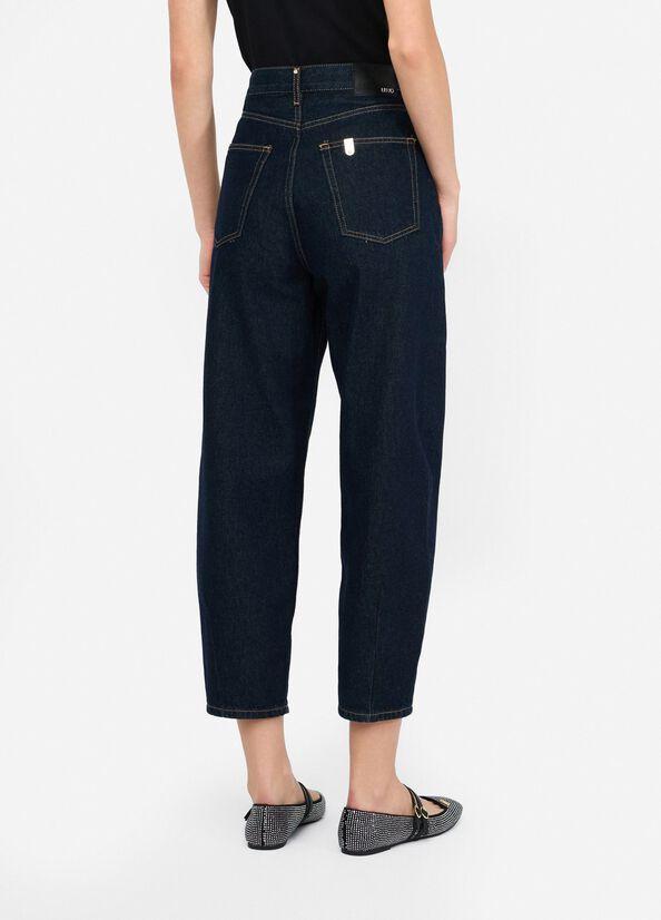 Jeans cropped a vita alta UF5220D0283 77000 LIU JO BLUE DENIM 