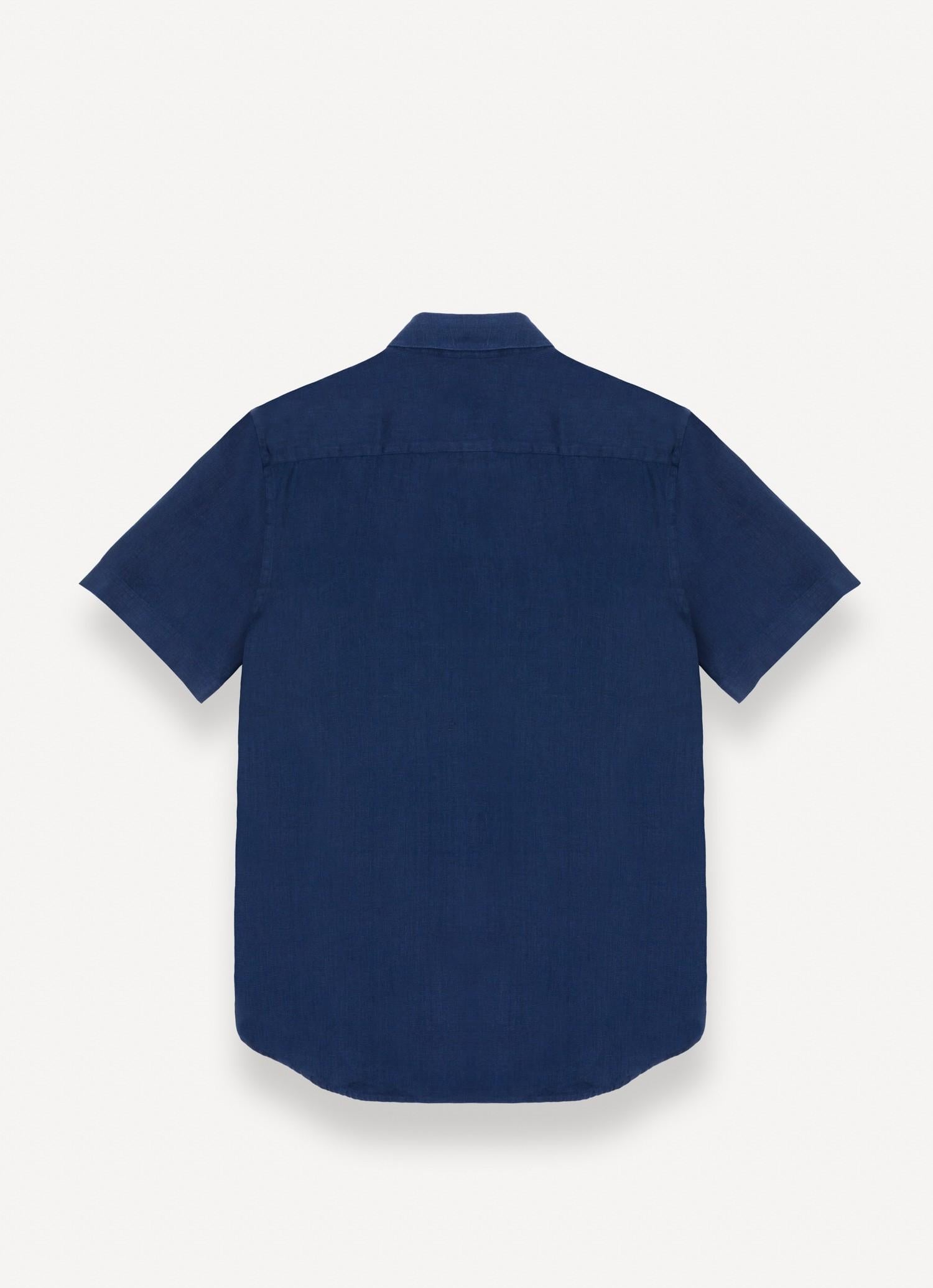 Camicia a maniche corte in lino 85866AY 68 COLMAR 