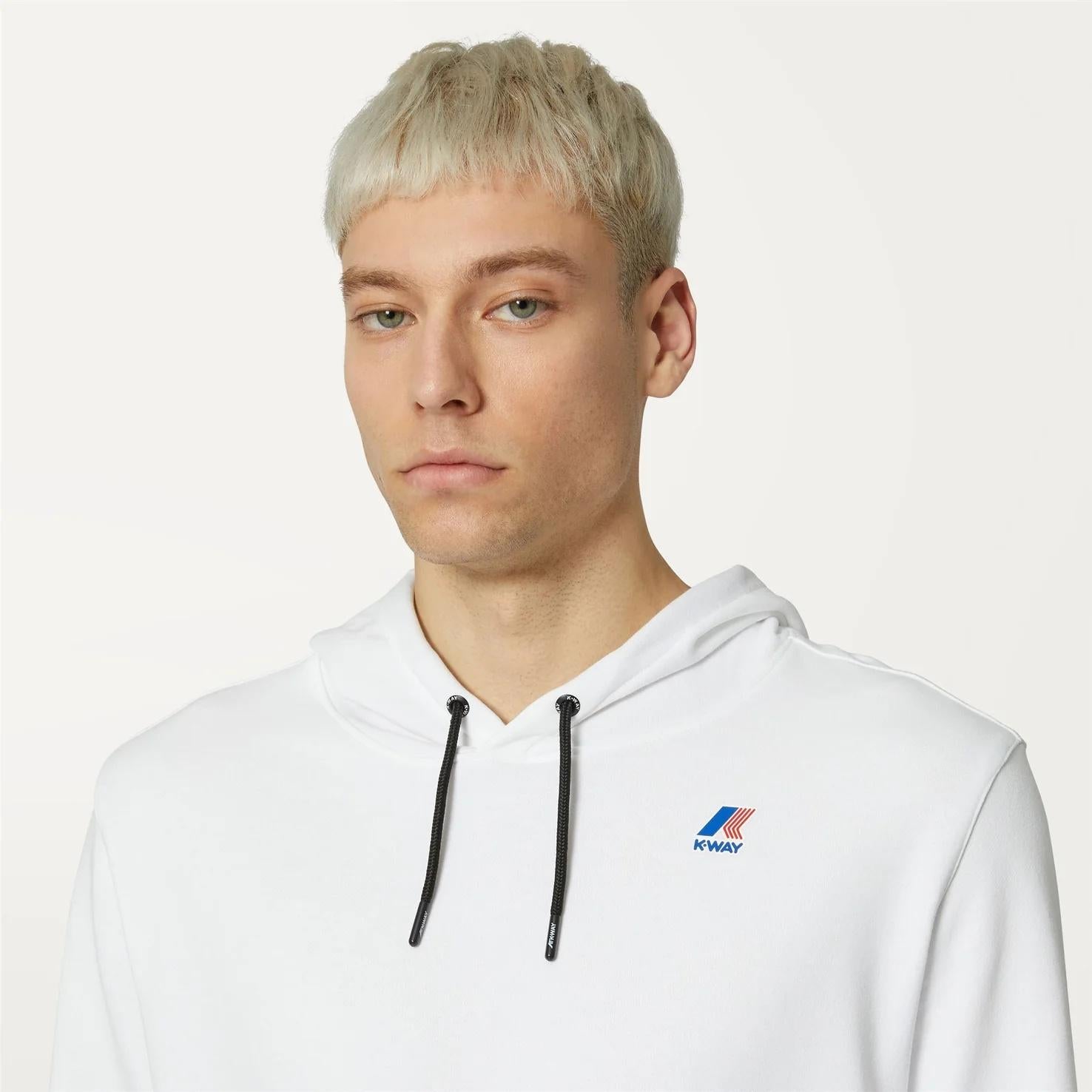 Maglione in pile di cotone unisex bianco K41224W 001 K-WAY 