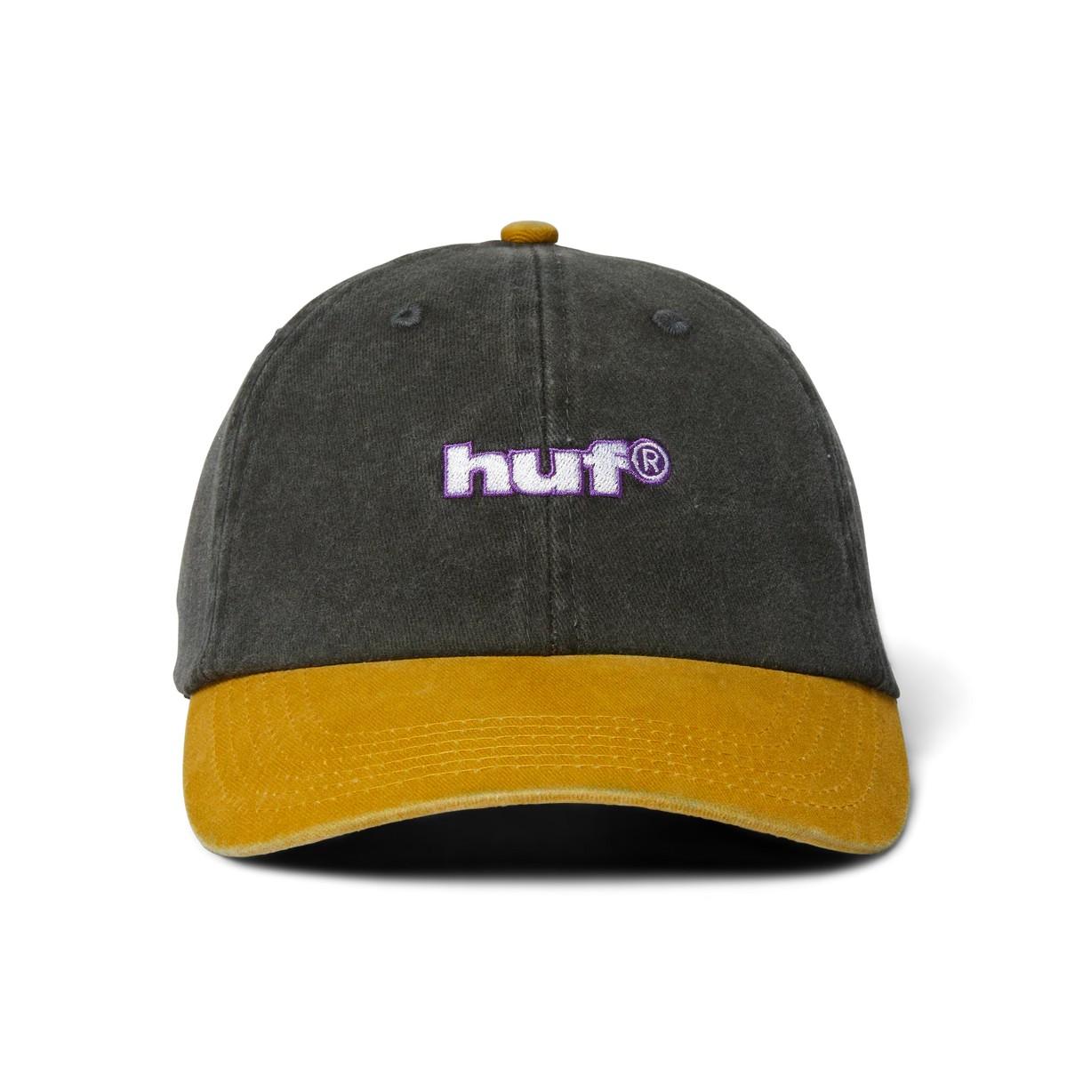 Two tone 89 washed 6-panel strapback hat HT00933 BLACK HUF 
