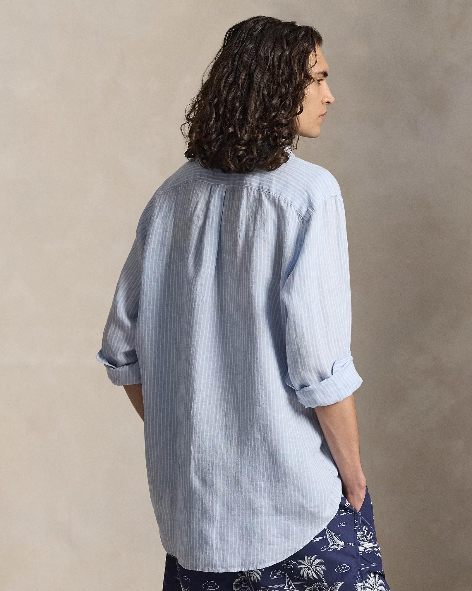 Camicia in lino a righe 710B15594 005 POLO RALPH LAUREN 