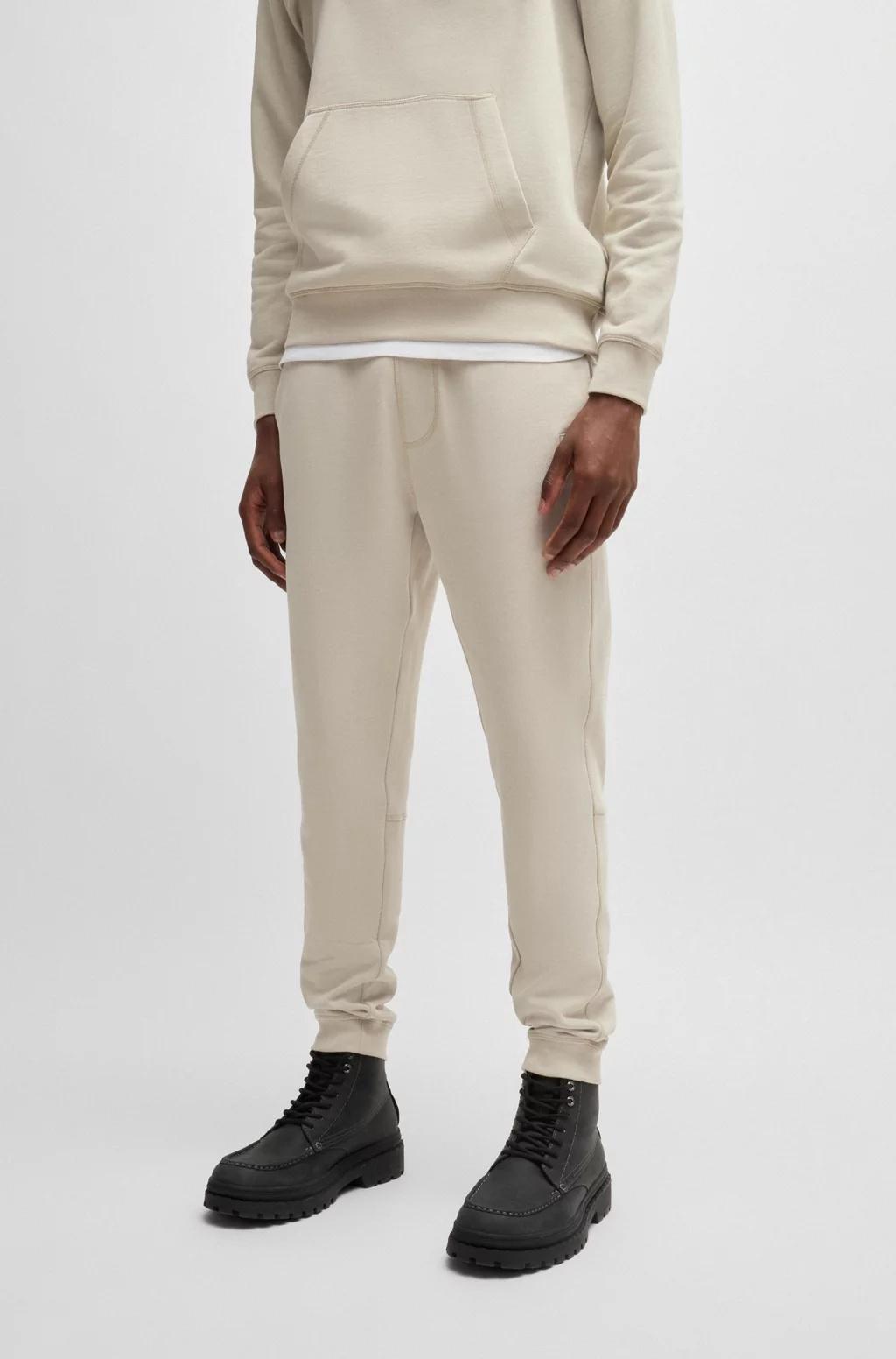 Pantaloni della tuta in terry di cotone con toppa con logo 50509303 271 BOSS 