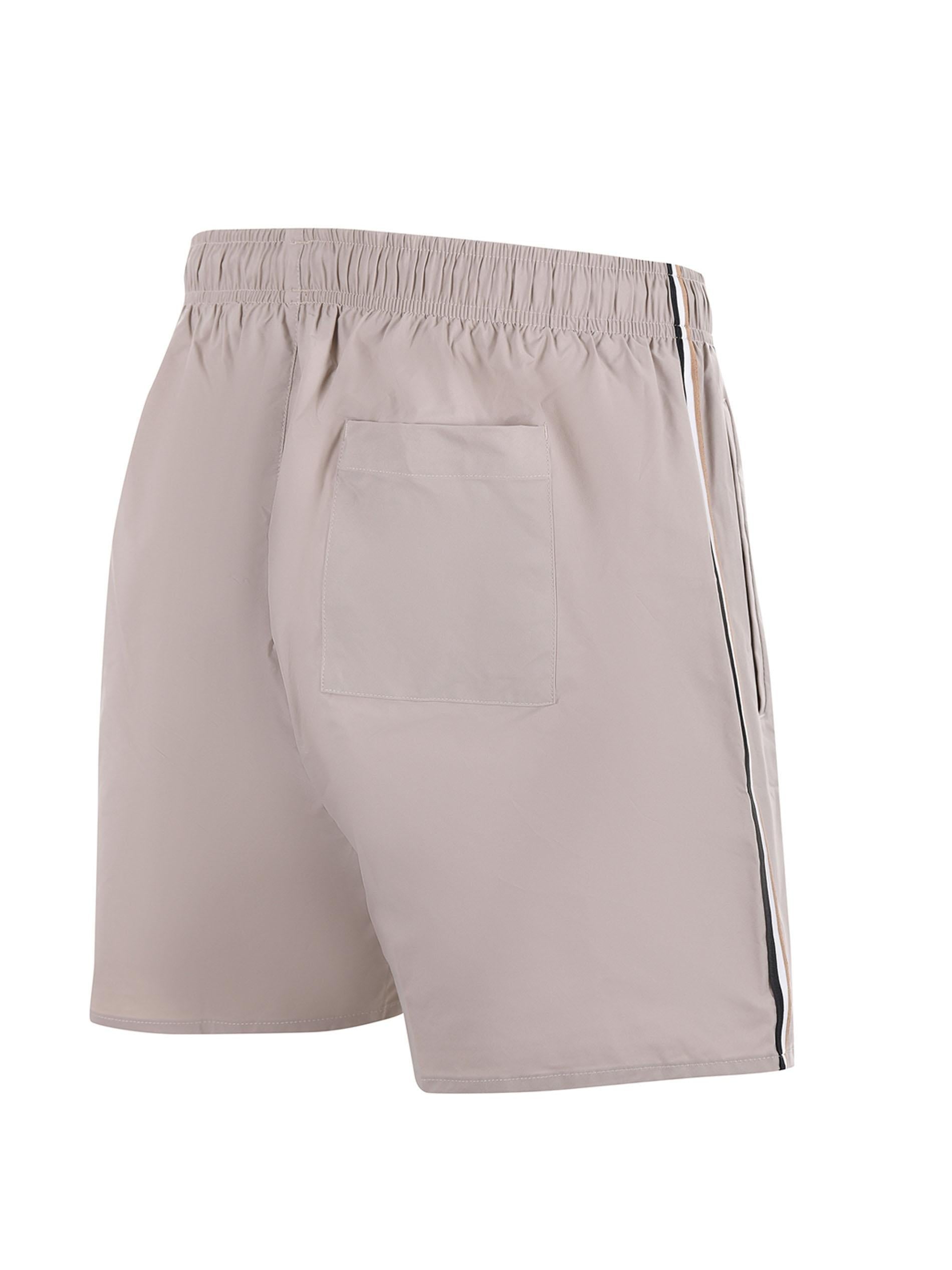 Boxer da mare con righe tipiche del marchio e logo 50491594 274 BOSS 
