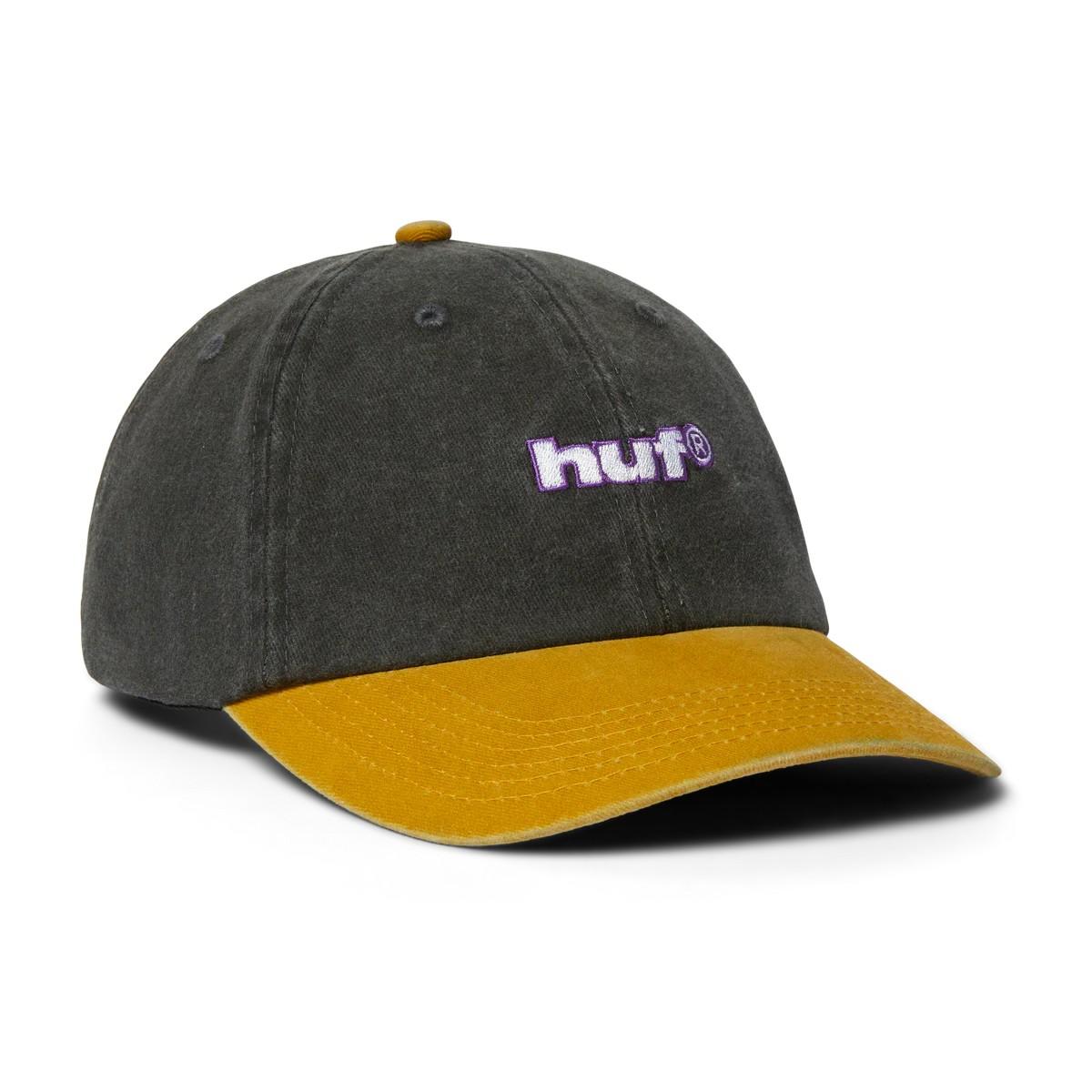 Two tone 89 washed 6-panel strapback hat HT00933 BLACK HUF 