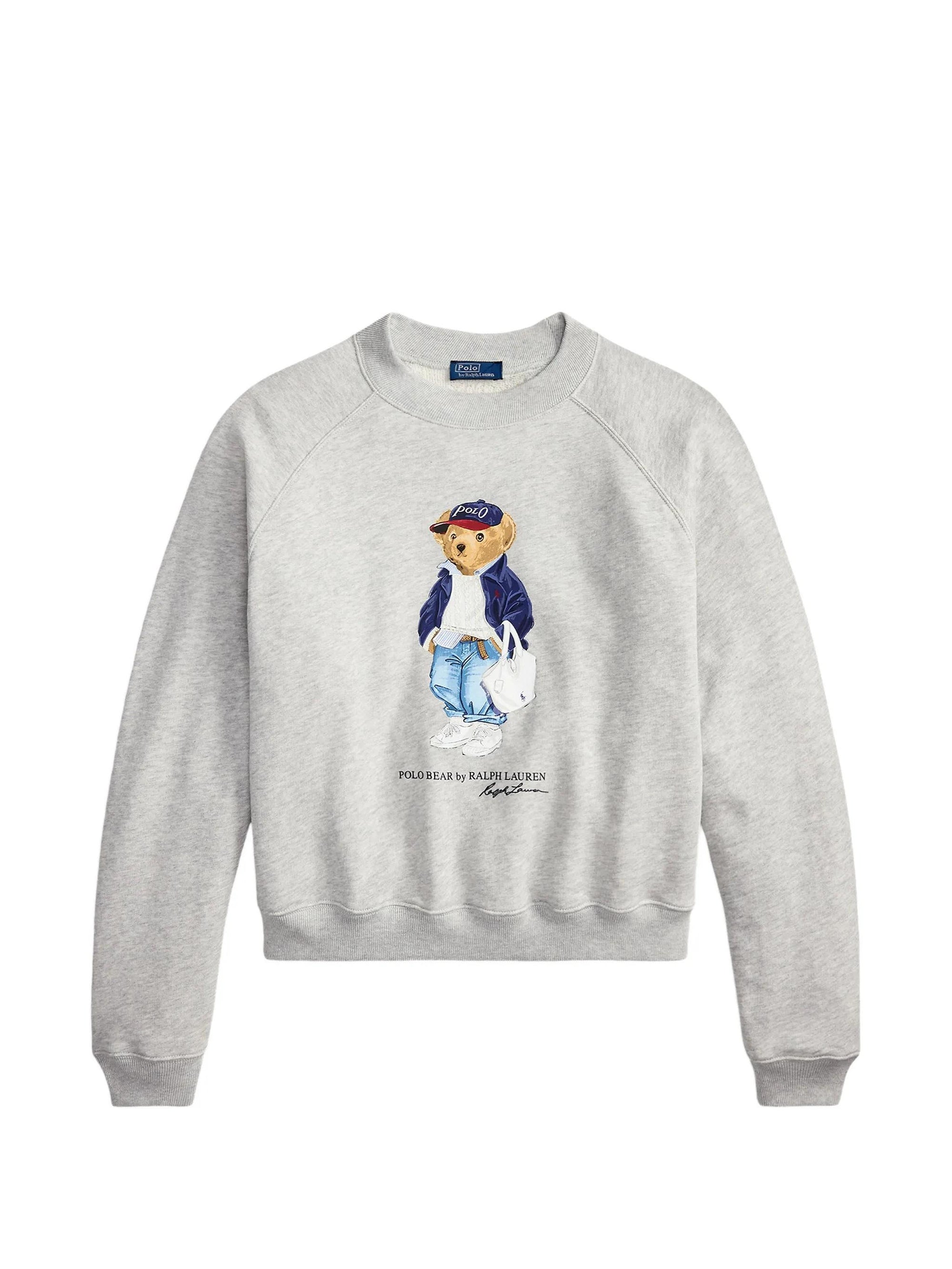 Felpa a scollo grande con stampa Polo Bear 211A96185 001 POLO RALPH LAUREN 