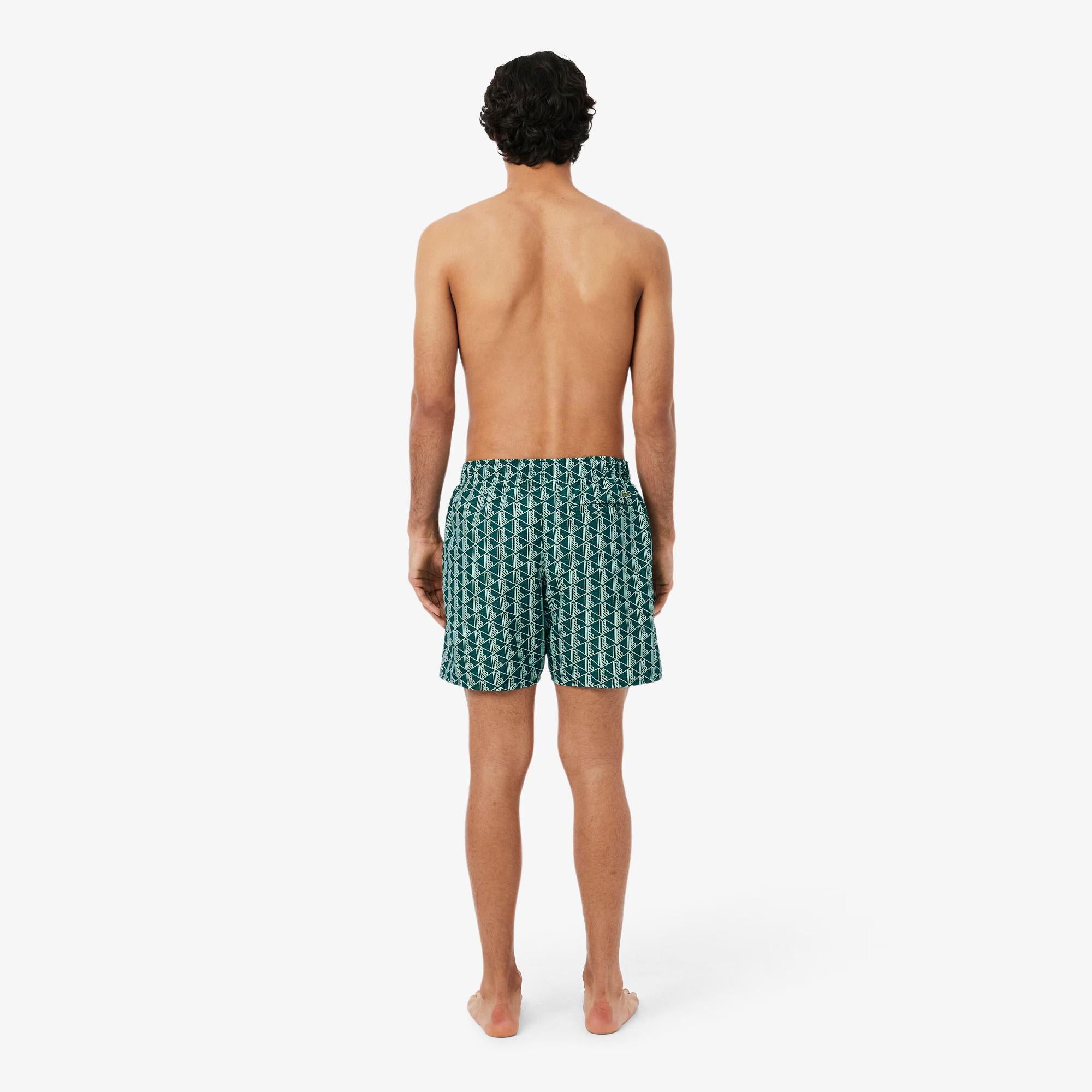 Boxer mare midi con stampa con monogramma MH9086 D1R LACOSTE 