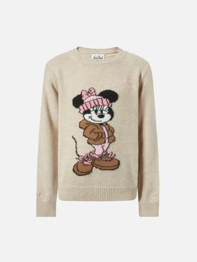 Maglione in misto cashmere Princess con jacquard Minnie PRC0001 00465I MC2 SAINT BARTH 
