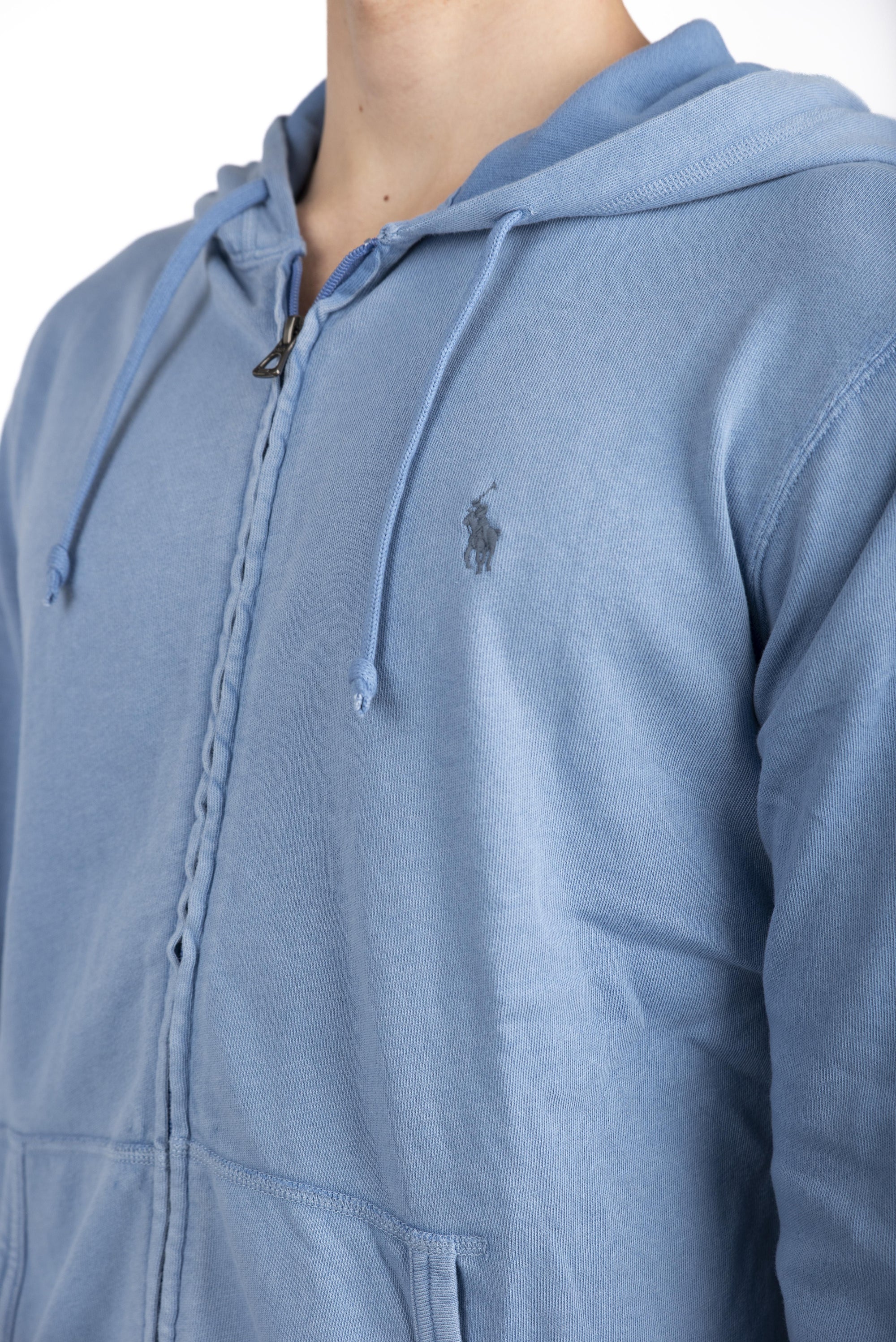 Felpa blu in spugna spa con cappuccio  710706348 020 POLO RALPH LAUREN 