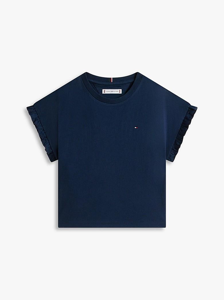 T-shirt essential relaxed fit con ruches KG0KG08970T C1G TOMMY HILFIGER 