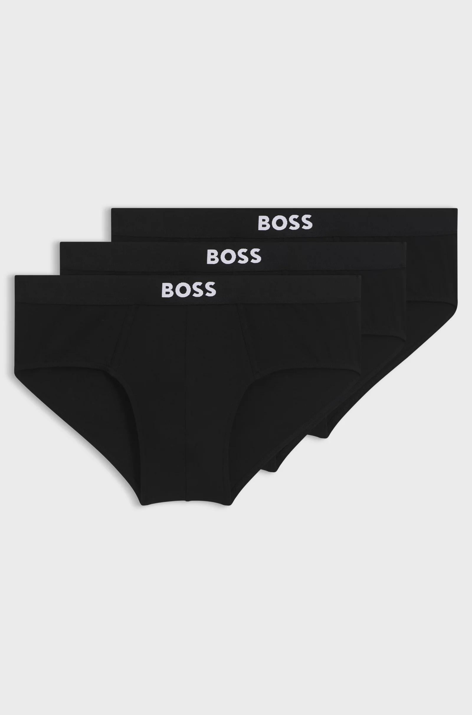 Slip in cotone elasticizzato con elastico in vita con logo in confezione da tre 50546561 001 BOSS 