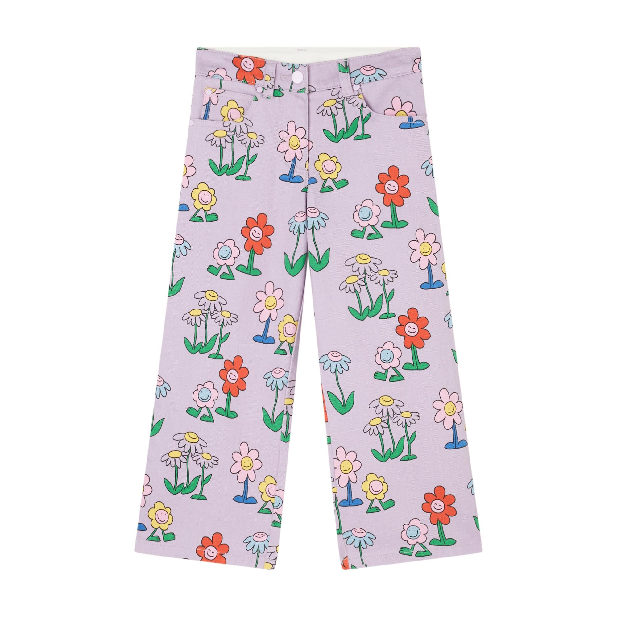 Jeans in Denim a Gamba Dritta con Stampa Fiori TX6A70Z3106 522MC STELLA MCCARTNEY 