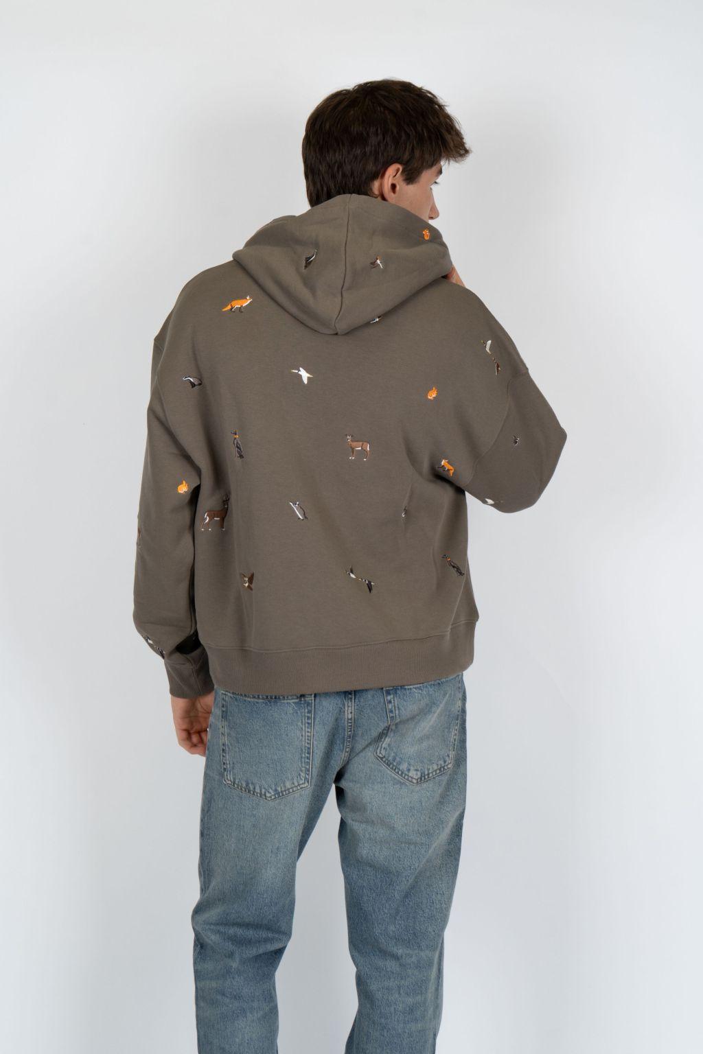 Felpa con cappuccio e ricami all over 50549136 032 HUGO 