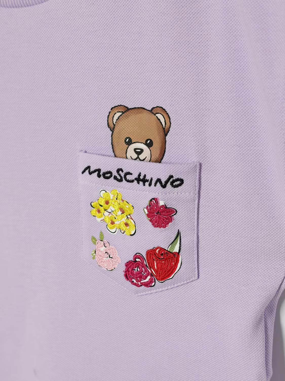 T-shirt in cotone Teddy Moschino HDM06XLFA06 51683 MOSCHINO KID 