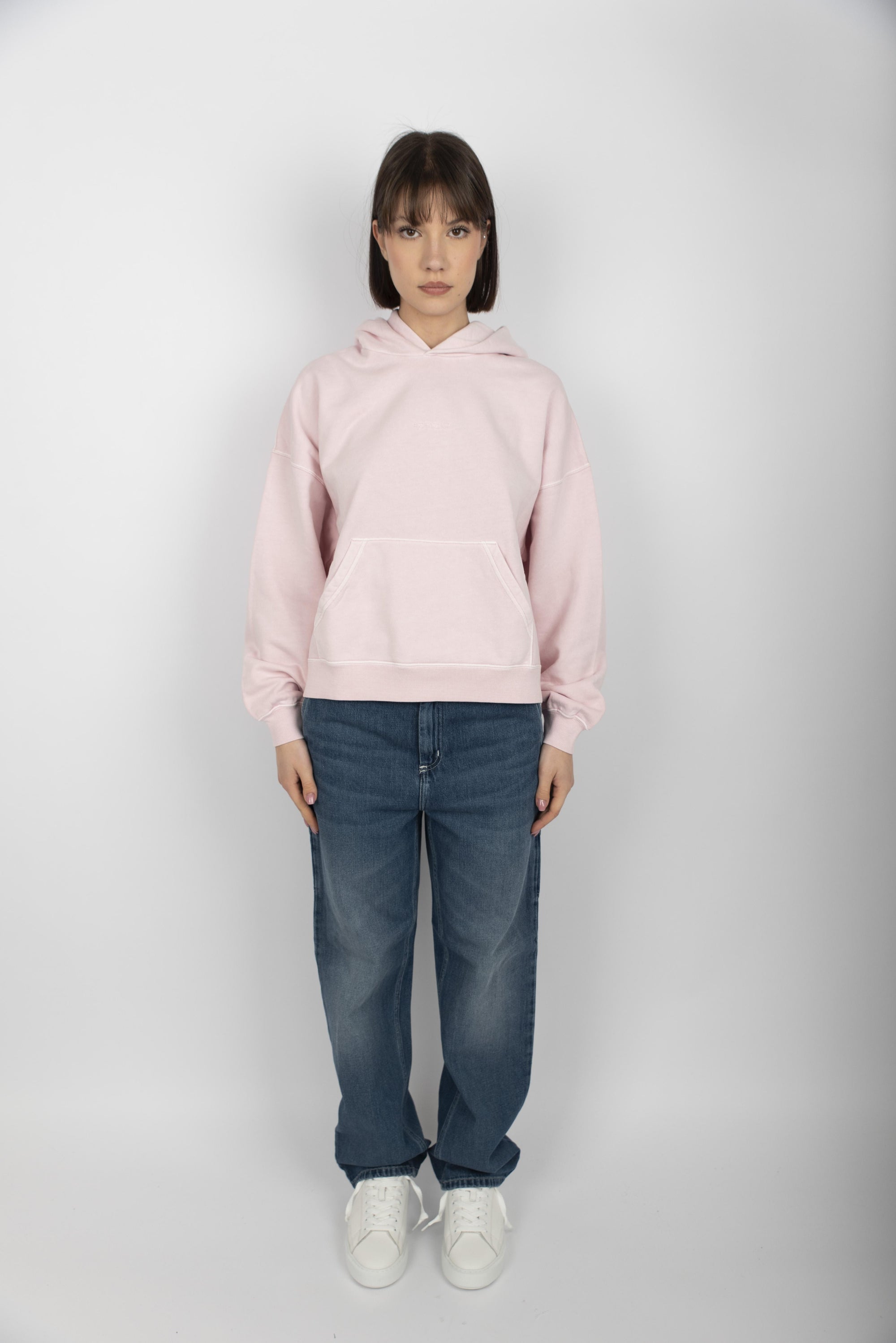 Felpa Women's Hooded Benton Sweatshirt air pink garment dyed I034512 2P7GD CARHARTT WIP 