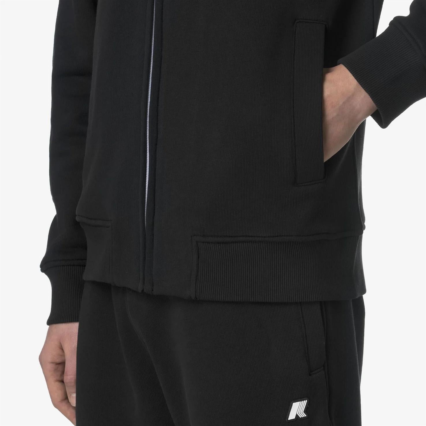 Giacca in pile casual da uomo nero con collo alto e tasche K31366W USY K-WAY 