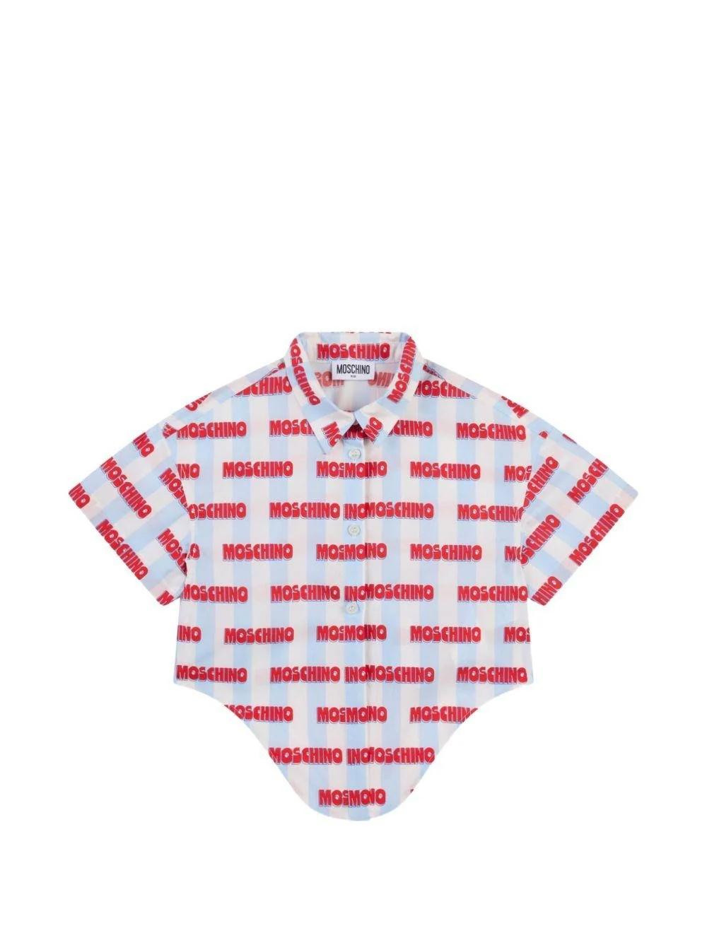 Camicia con motivo a righe HAC021LLB60 83678 MOSCHINO KID 