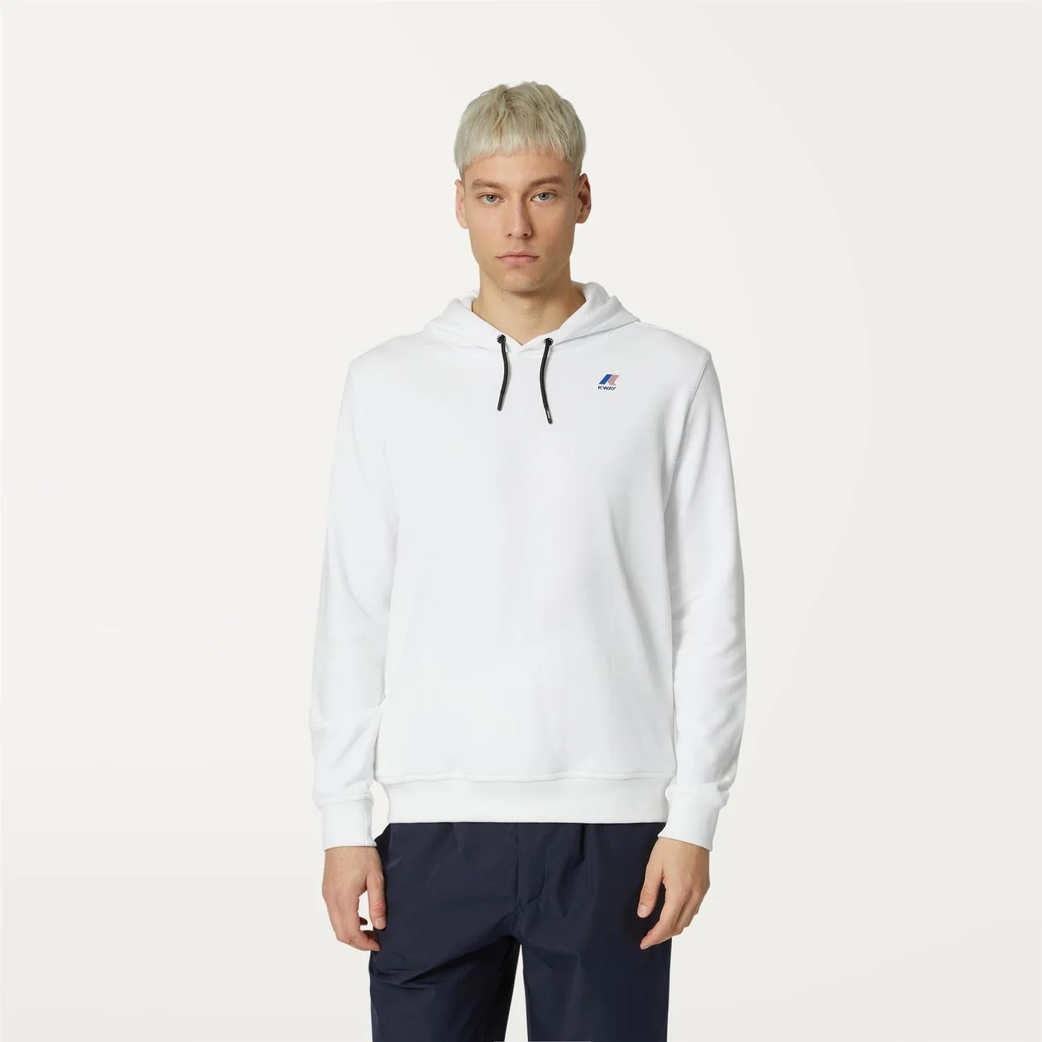 Maglione in pile di cotone unisex bianco K41224W 001 K-WAY 