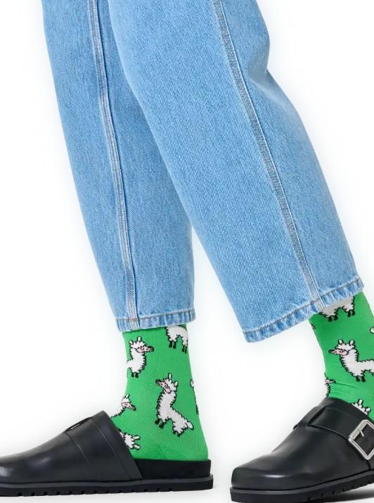 Llama Sock P003650 GREEN HAPPY SOCKS 