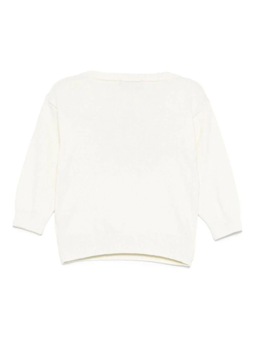 Maglione per neonato con stampa Teddy Bear e logo M7W00JLHE43 10063 MOSCHINO BABY 