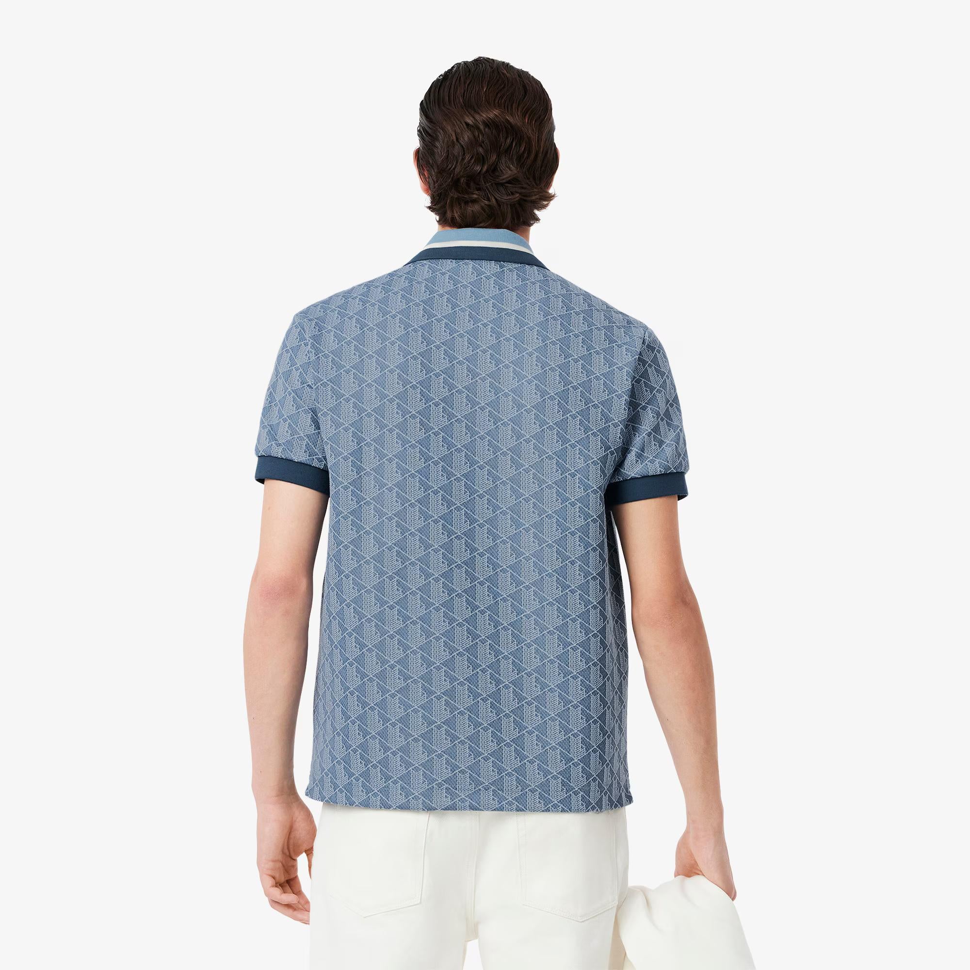 Polo jacquard con monogramma DH1417 HGI LACOSTE 