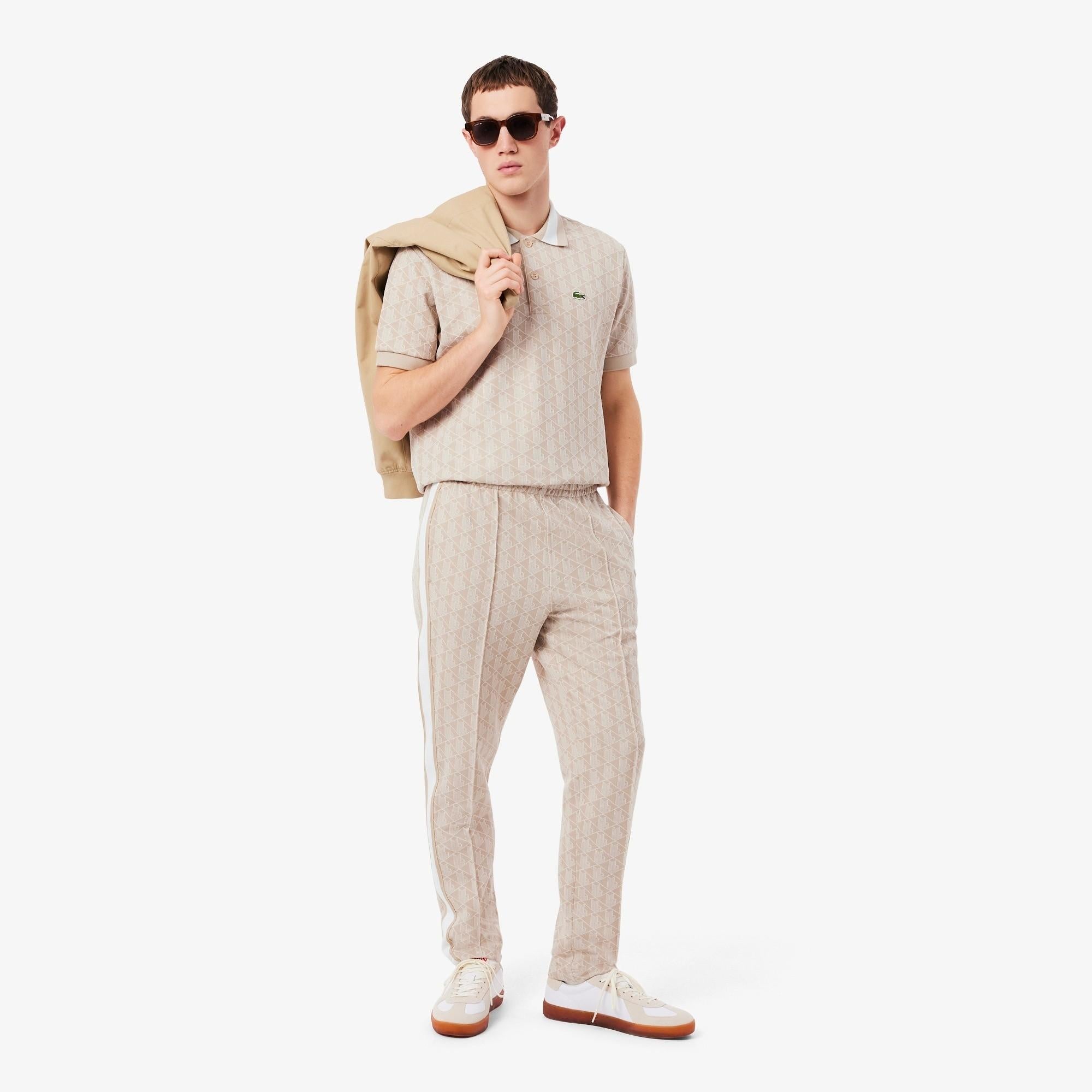 Polo dal taglio classico in jacquard con monogramma DH1417 8GI LACOSTE 