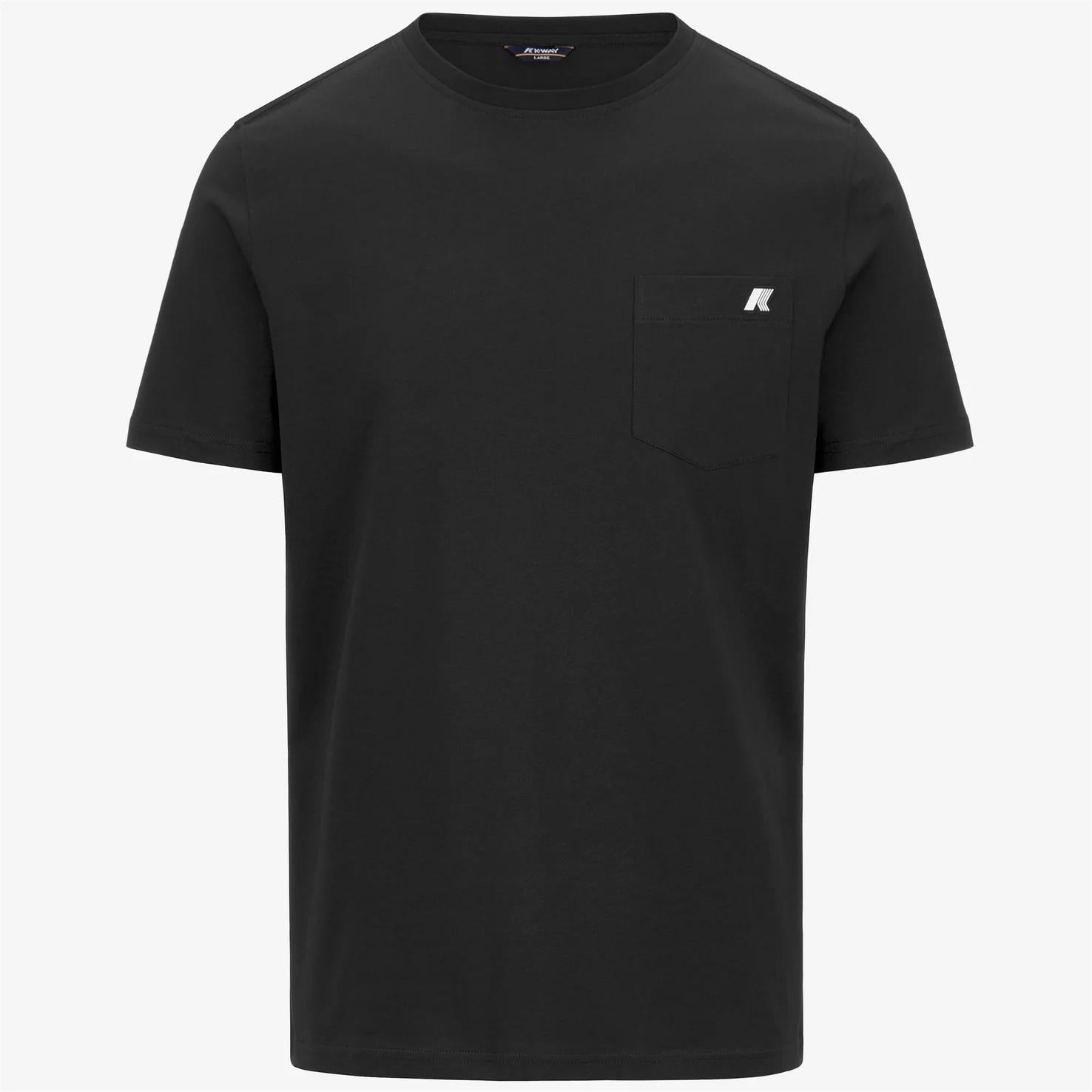 T-Shirt in Cotone Slim Fit Uomo nero con Taschino K31368W USY K-WAY 