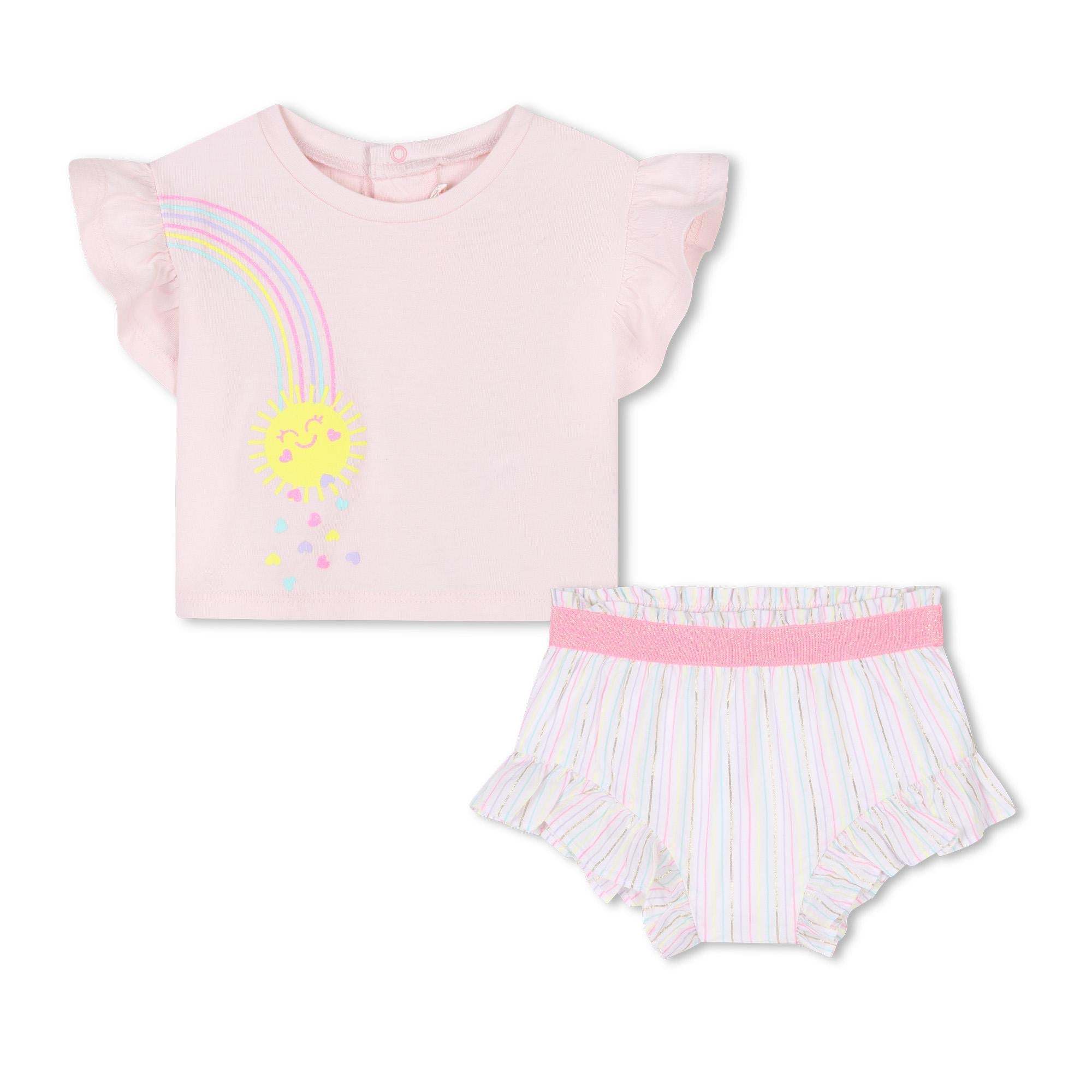 Set con shorts e stampa arcobaleno U21009 N34 BILLIEBLUSH 