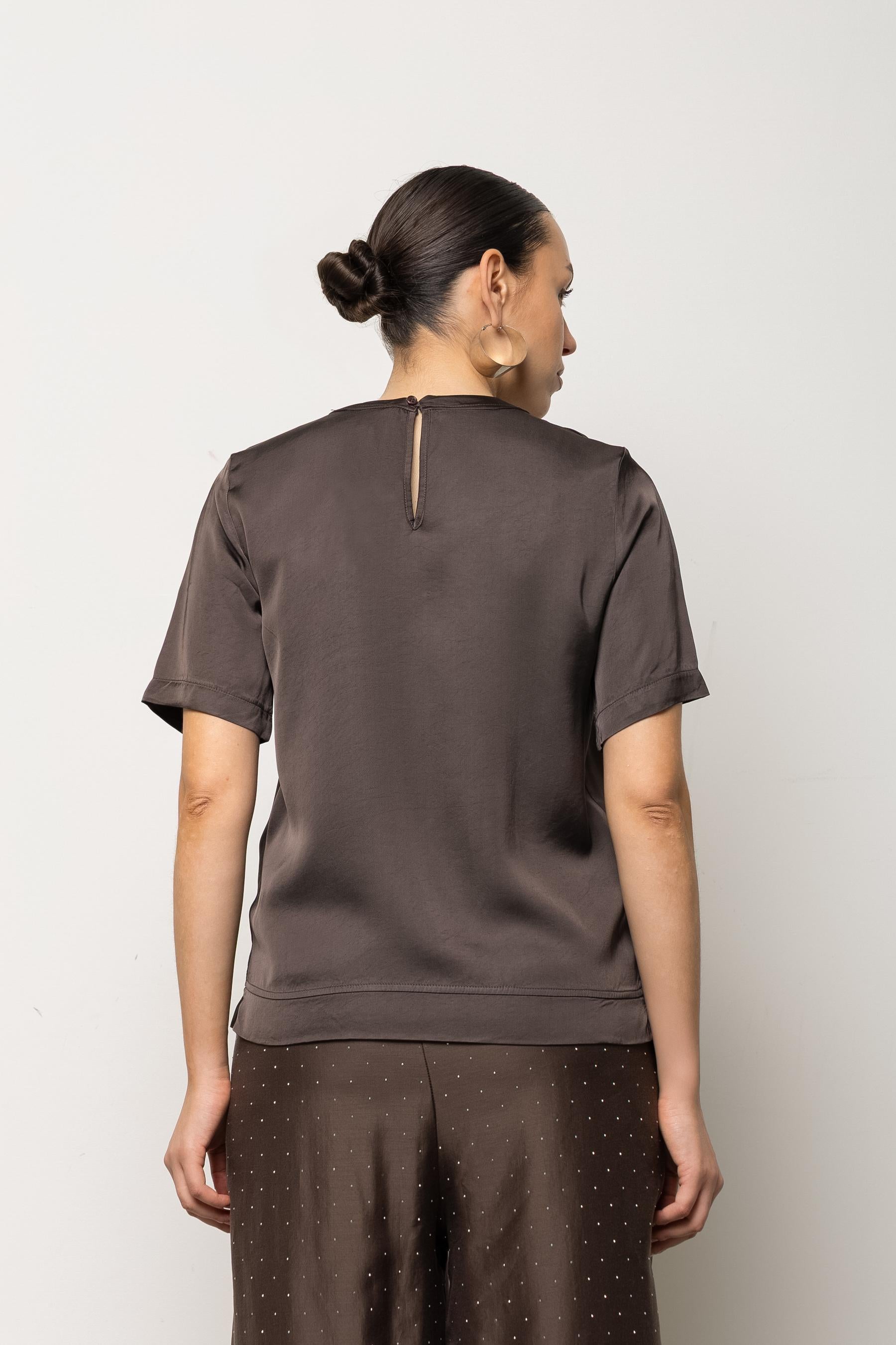 T-shirt girocollo in raso SPJAR004 6006 KAOS JEANS 