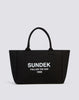 Shopper in cotone canvas stone washed nero