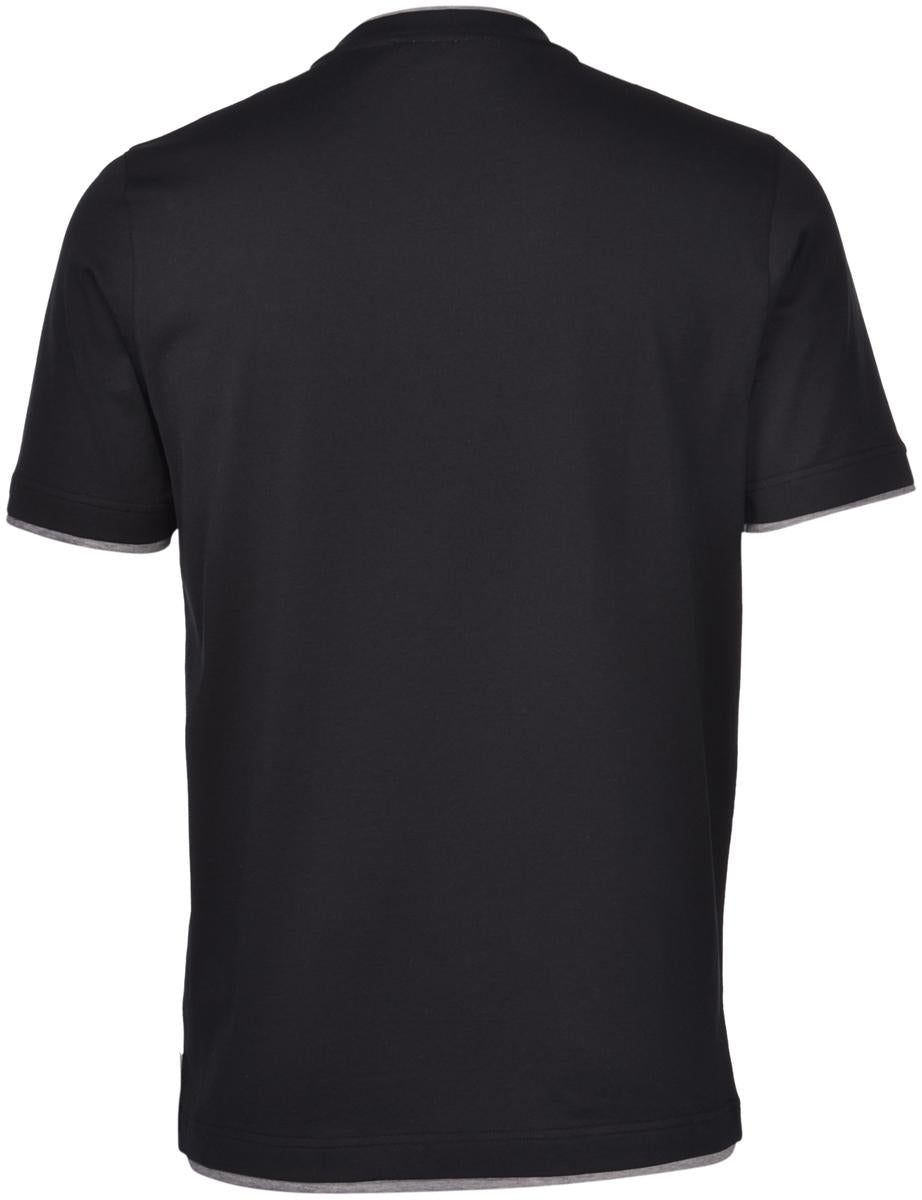 T-shirt con profili nero 60123/73710 099 GRAN SASSO 