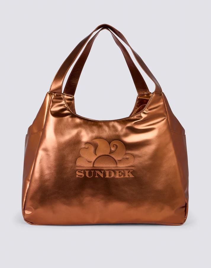 Borsa shopper laminata con logo AW417ABPU7LA B0300 SUNDEK 