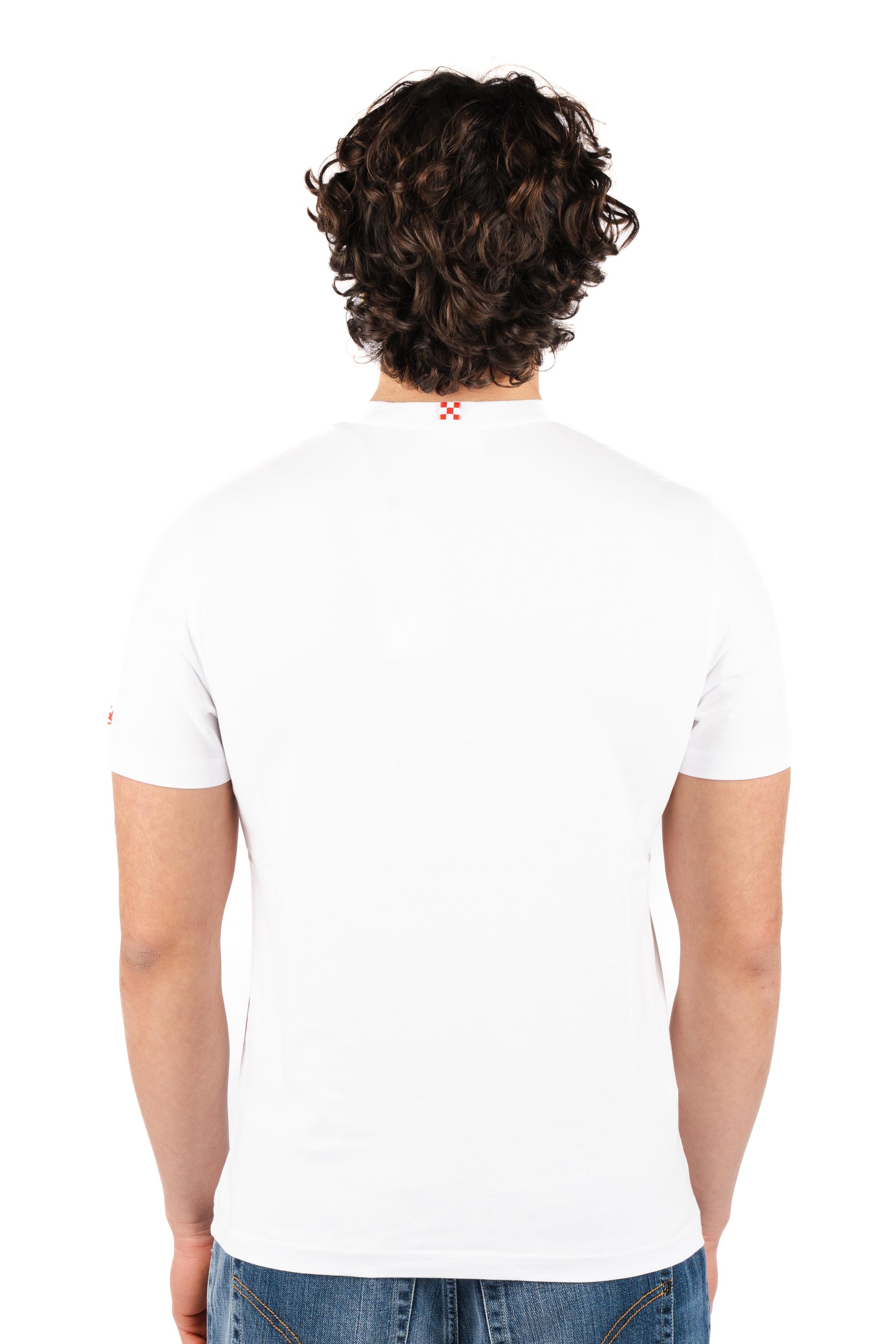 T-shirt Austin bianca con orologio e ricamo Don't steal my time AUS0001 04352L MC2 SAINT BARTH 